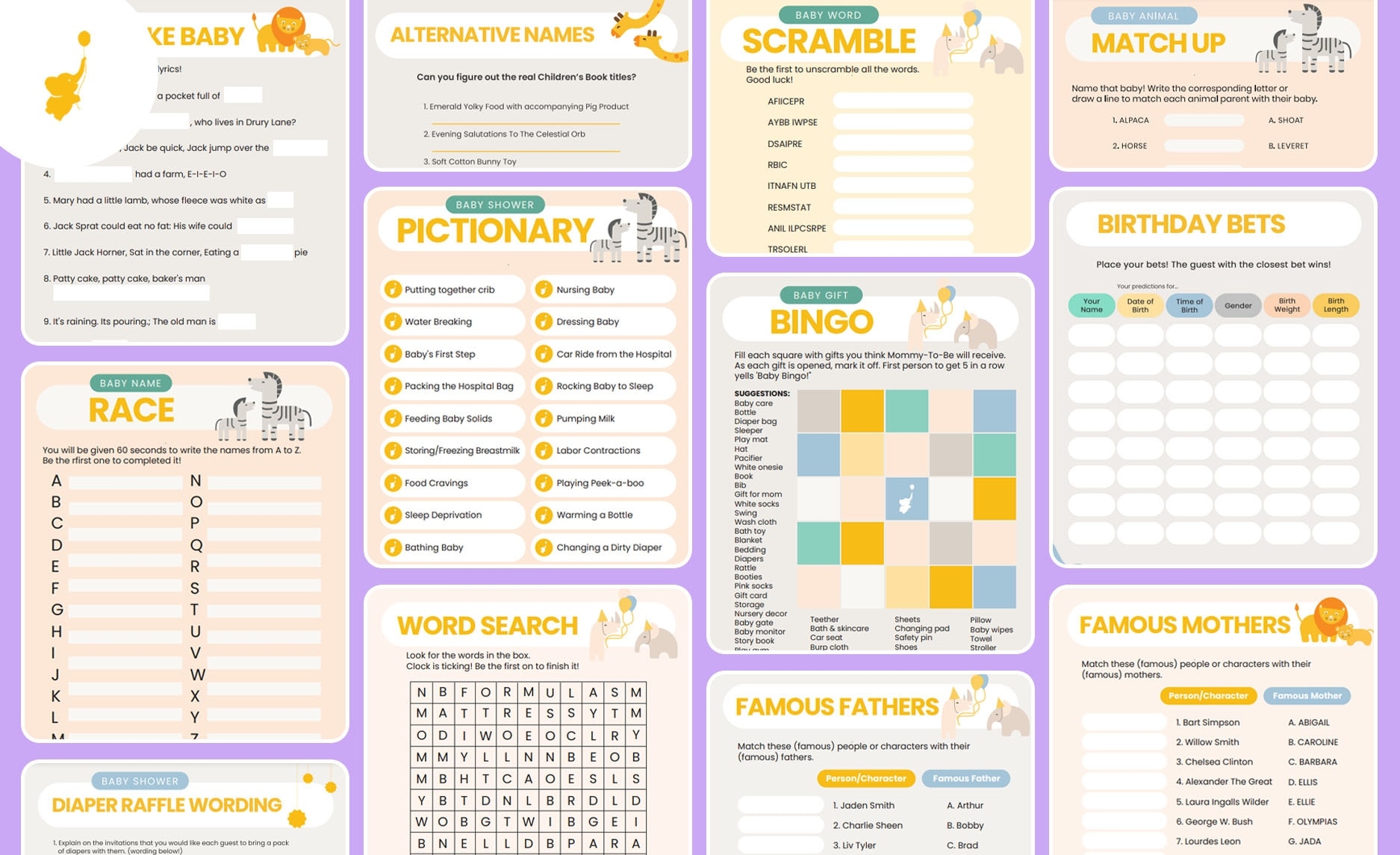10 Free Printable Baby Shower Games Download Instantly 
