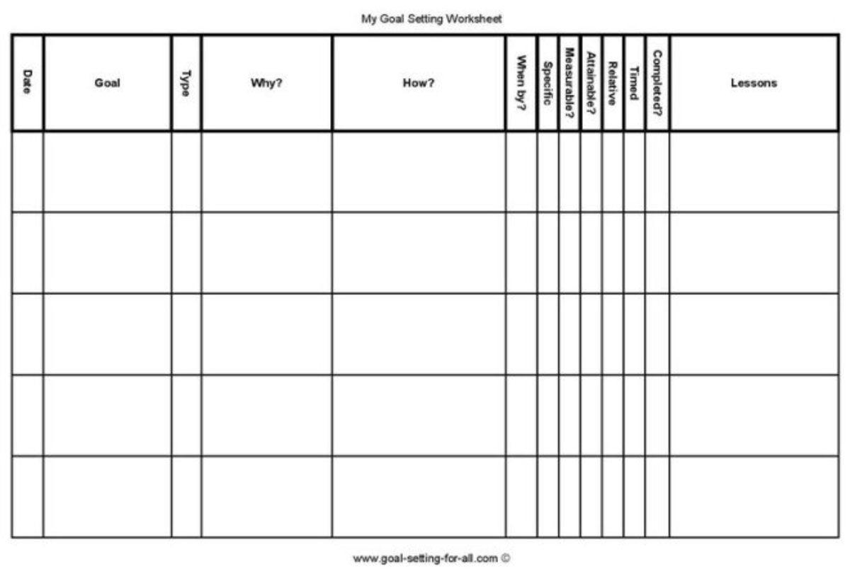 10 Free Printable Goal Setting Worksheets Parade