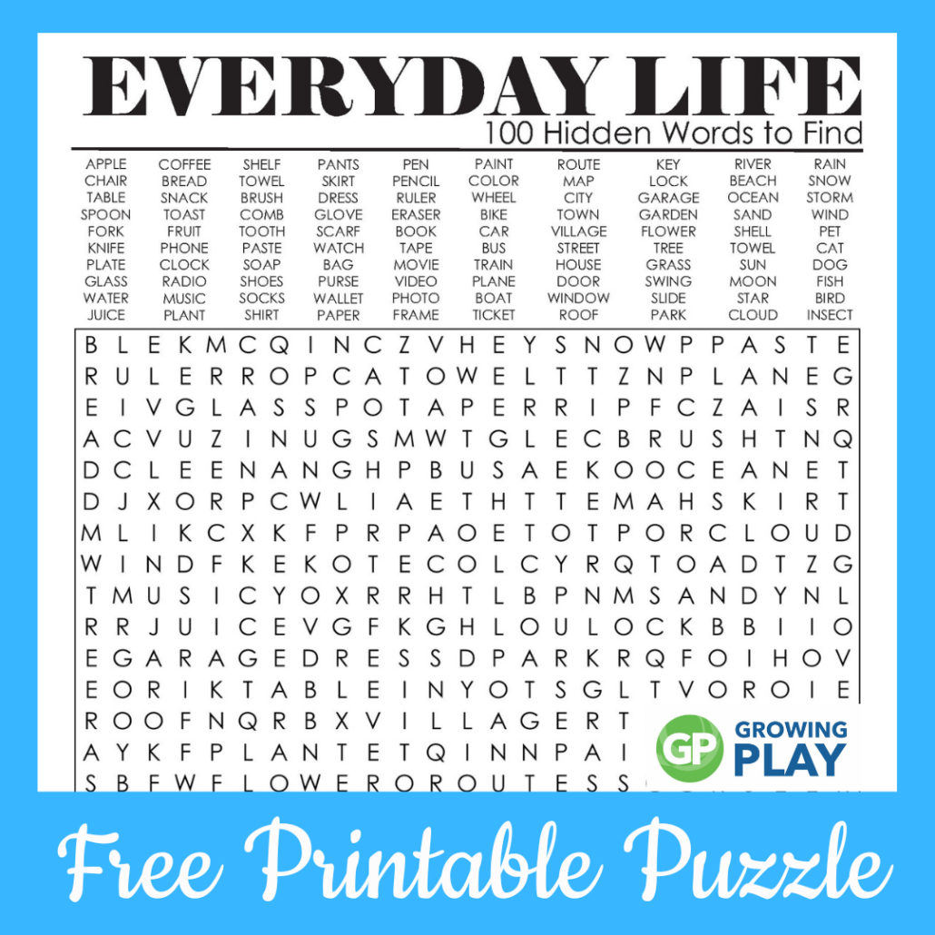 Printable Educational Word Search Puzzles