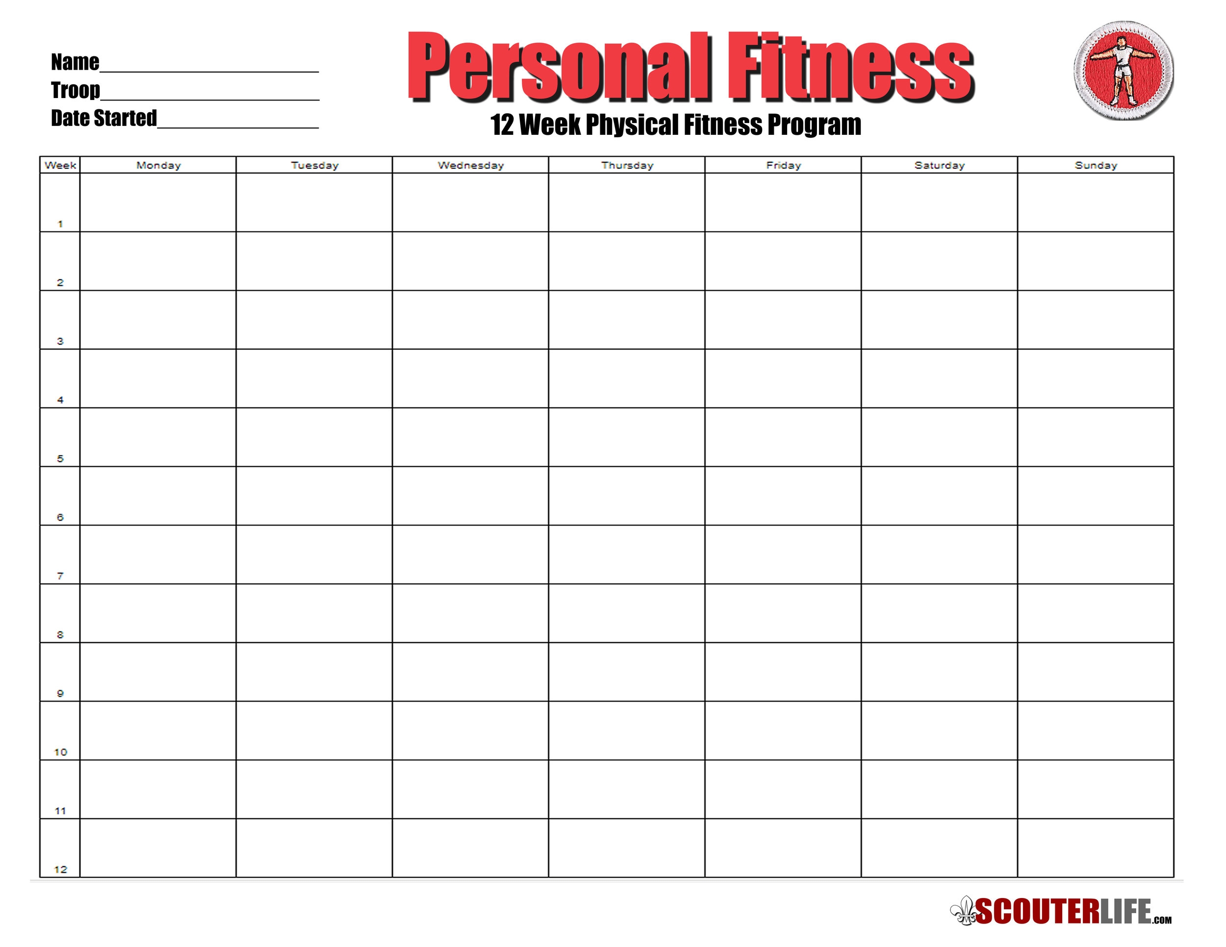 12 Week Physical Fitness Program ScouterLife