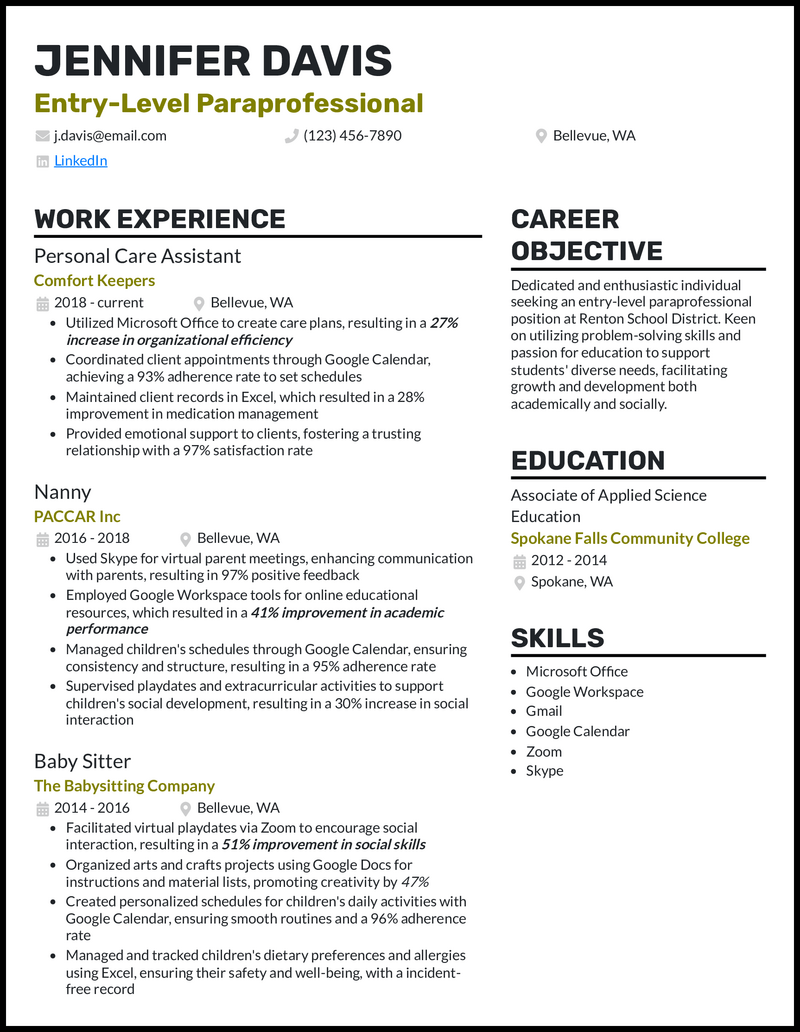 17 Paraprofessional Resume Examples Winning Jobs In 2025