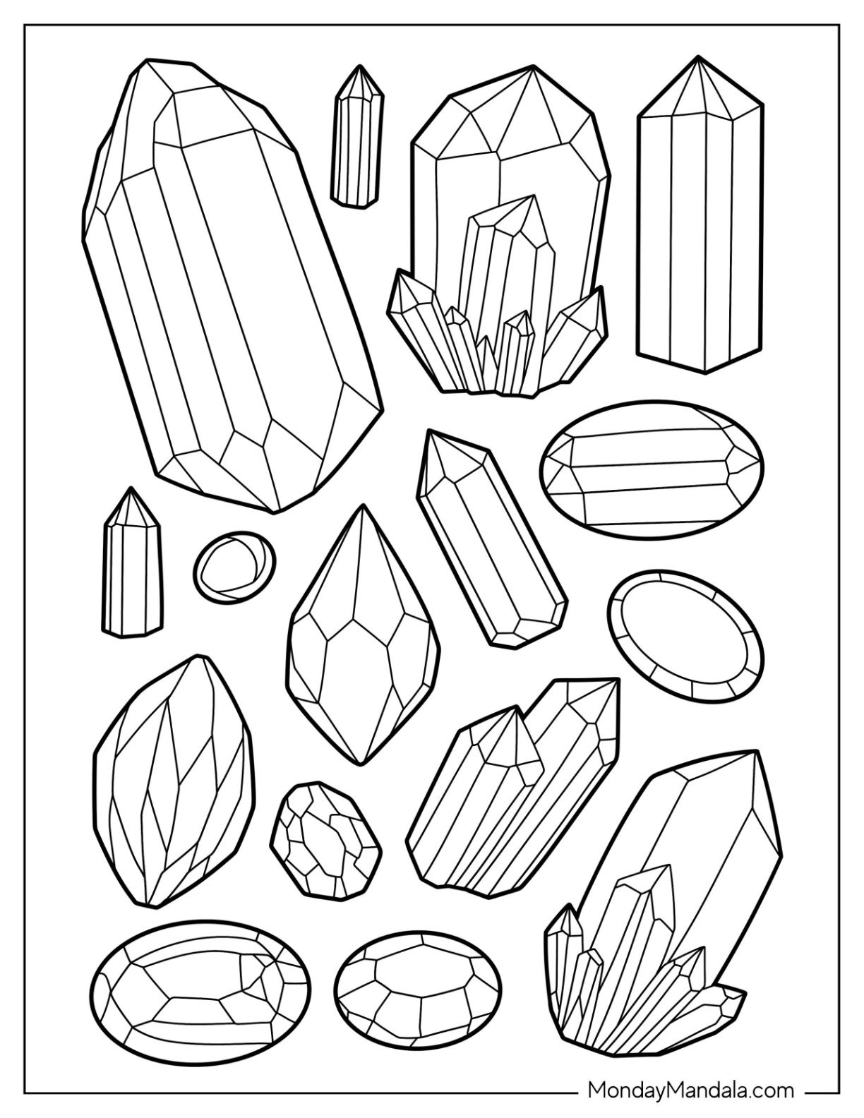 20 Crystal Coloring Pages Free PDF Printables 