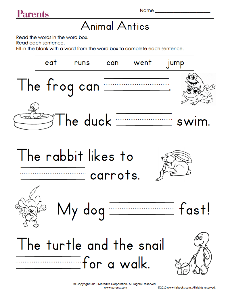 Kids Educational Websites Printable Worksheets Word Fill In