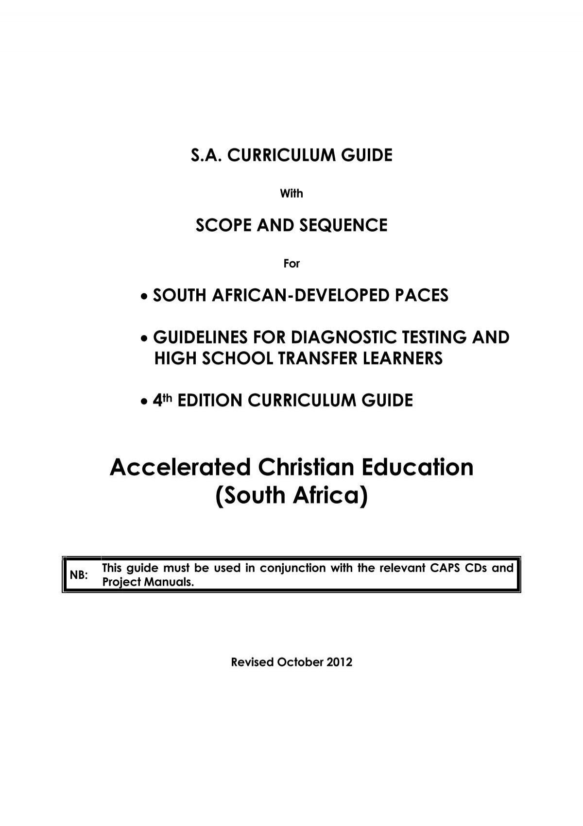 Accelerated Christian Education South Africa ACE Ministries