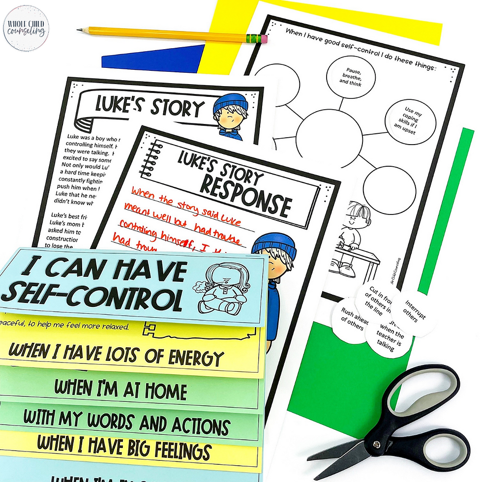 Character Education Self Control Lesson And Printables
