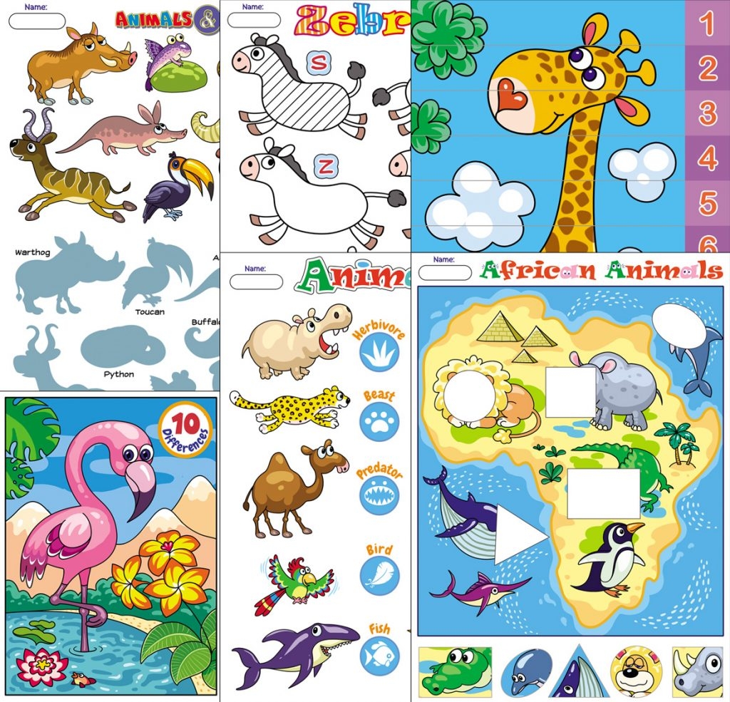 African Animals Worksheets TeachersMag