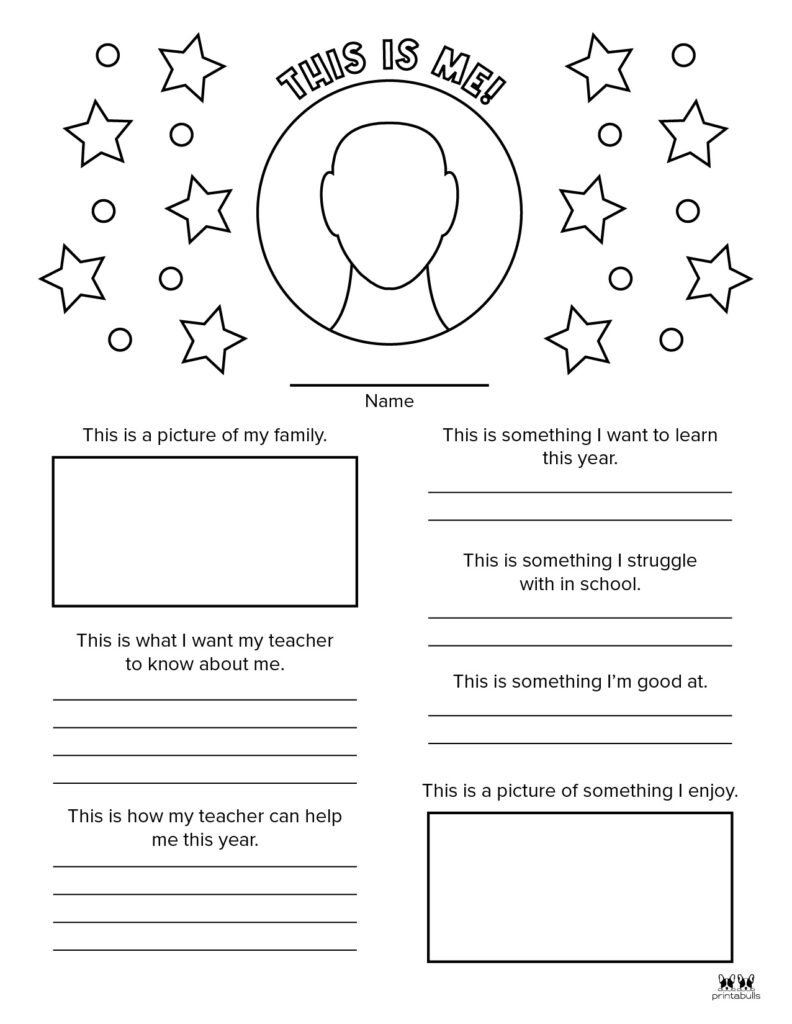 All About Me Printable Worksheets 50 FREE Printables Printabulls
