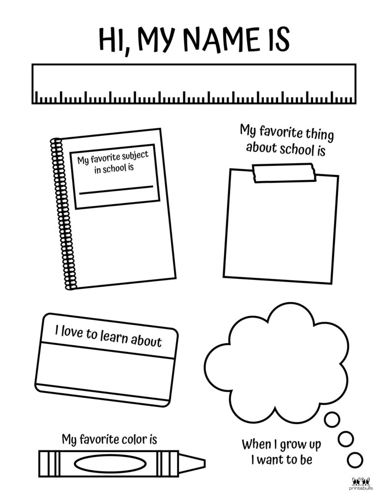 All About Me Printable Worksheets 50 FREE Printables Printabulls