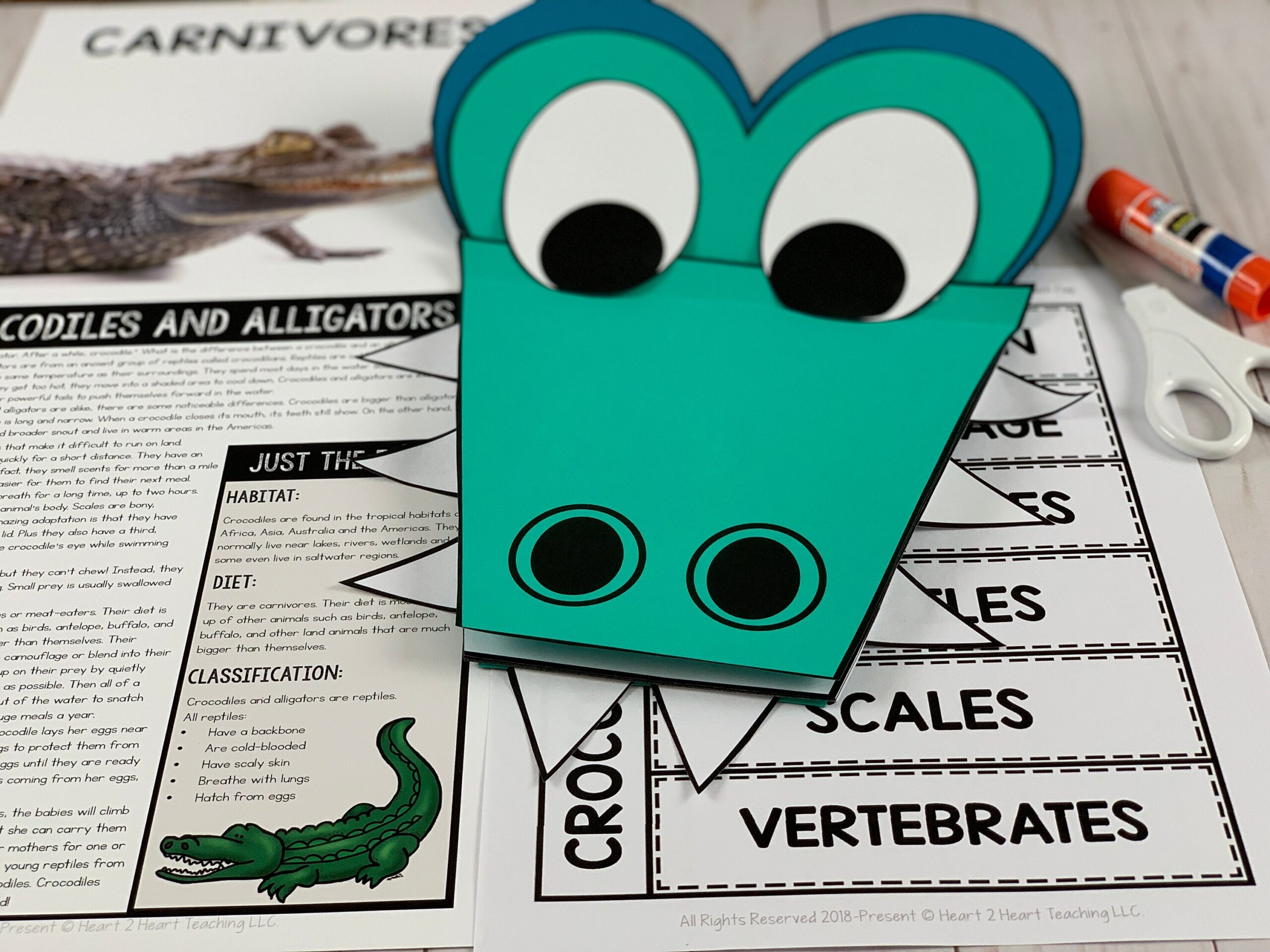 Alligator Printable Craft Crocodiles Printable Craft Alligator Unit Study For Kids Homeschool Science Activity Pack Worksheets Etsy