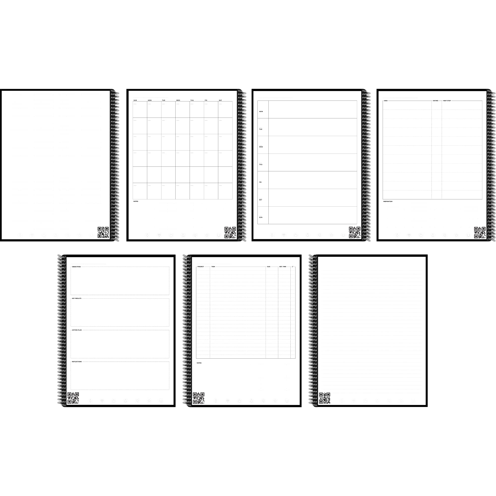 Amazon Rocketbook Fusion Smart Notebook Seven Assorted Page Formats Gray Cover 21 11 X 8 5 Sheets Office Products