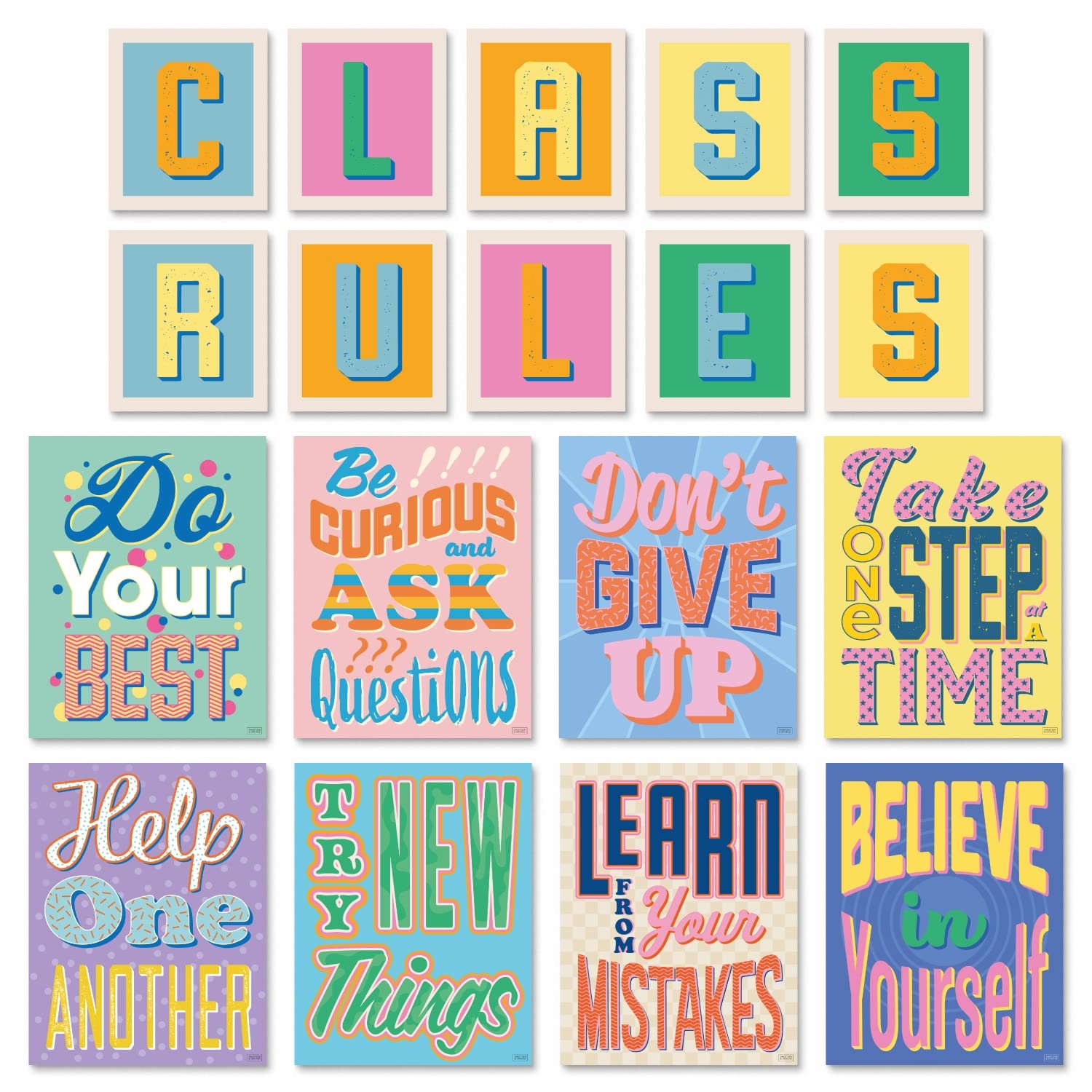 Amazon Sweetzer Orange Set Of 8 Education Rules Posters W CLASS RULES Letters Motivational Classroom Charts For Teachers Students Inspirational Bedroom Office Classroom Decor 11 x14 Office Products