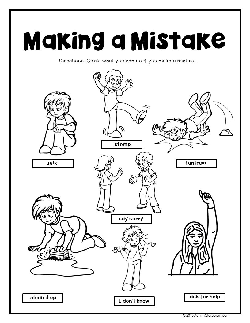 Kindergarten Special Education Printable Activities