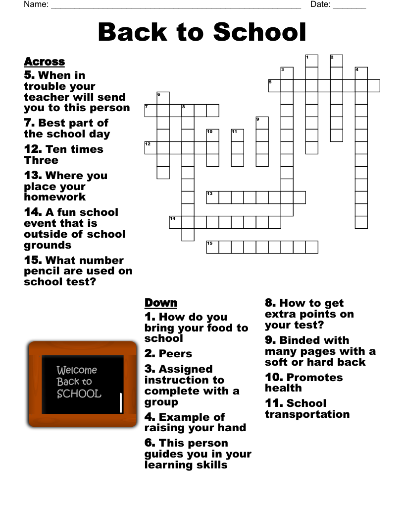 Printable Educational Crossword Puzzles