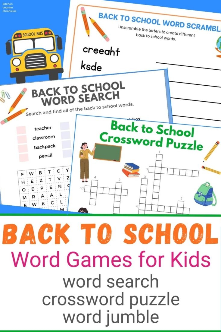 Educational Word Games Printable