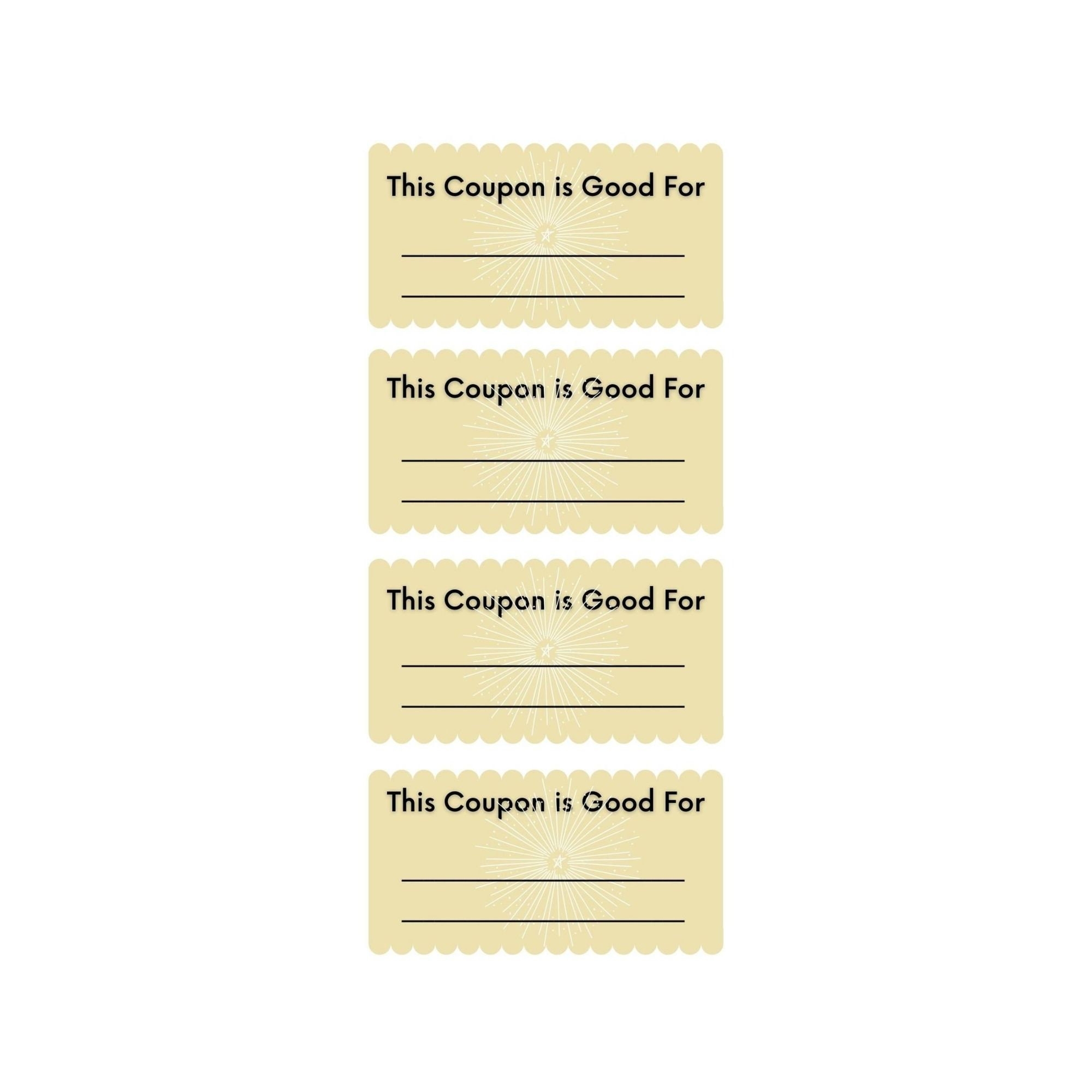 Blank Coupon Forms Downloadable Printable Grade School Homeschool Rewards For Kids At Home Etsy