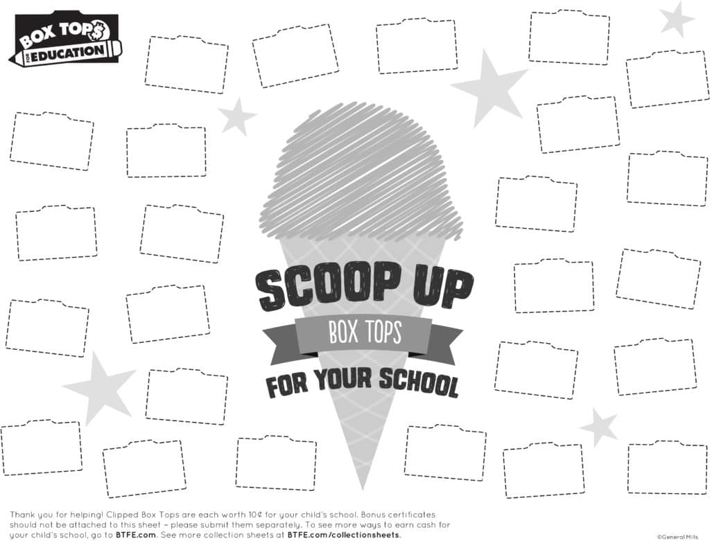 Box Tops 4 Education Printable Colection Sheetd