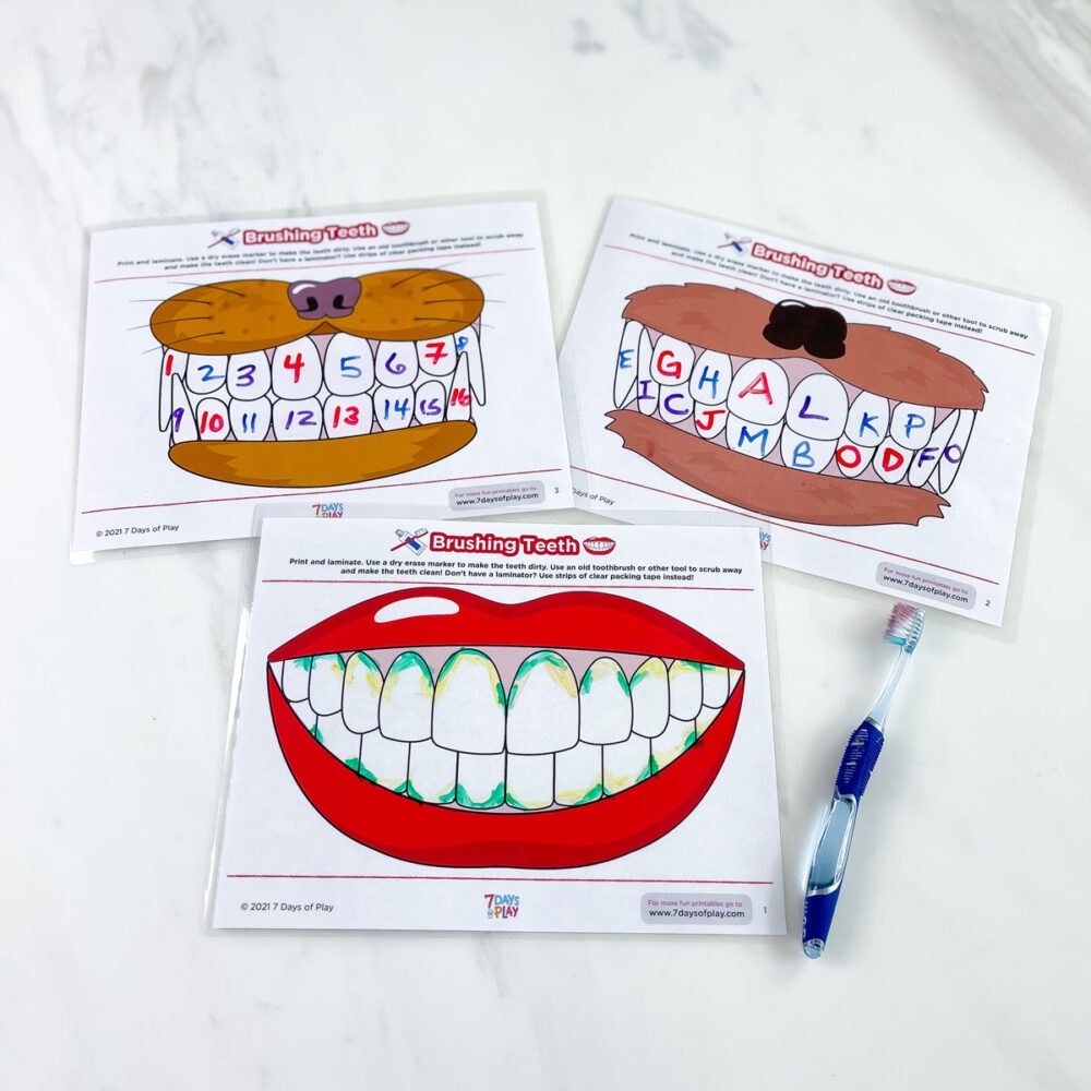 Educational Brushing Teeth Games Printable Dry Erase Marker