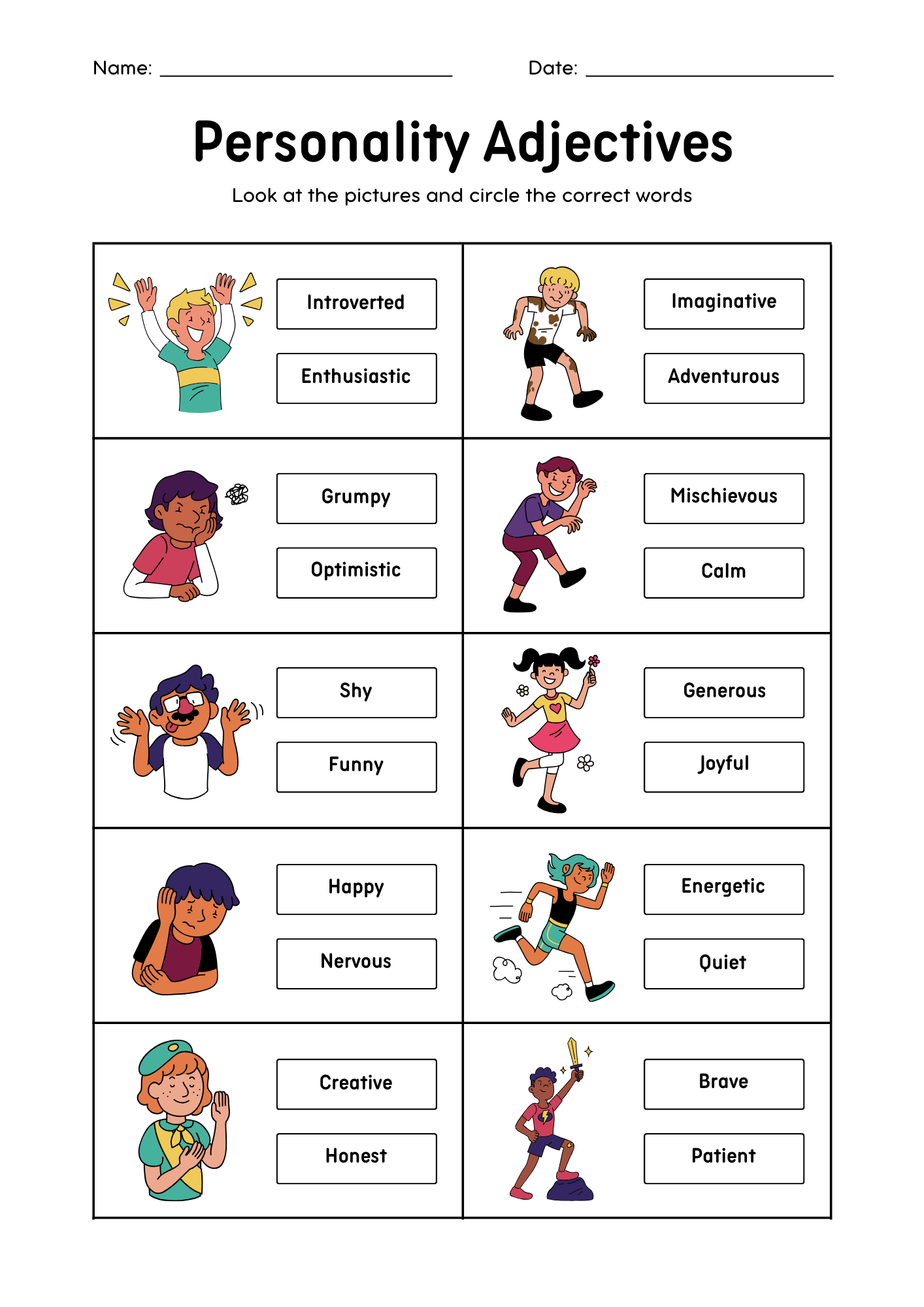Character Building Worksheets For Child Development Sllearning