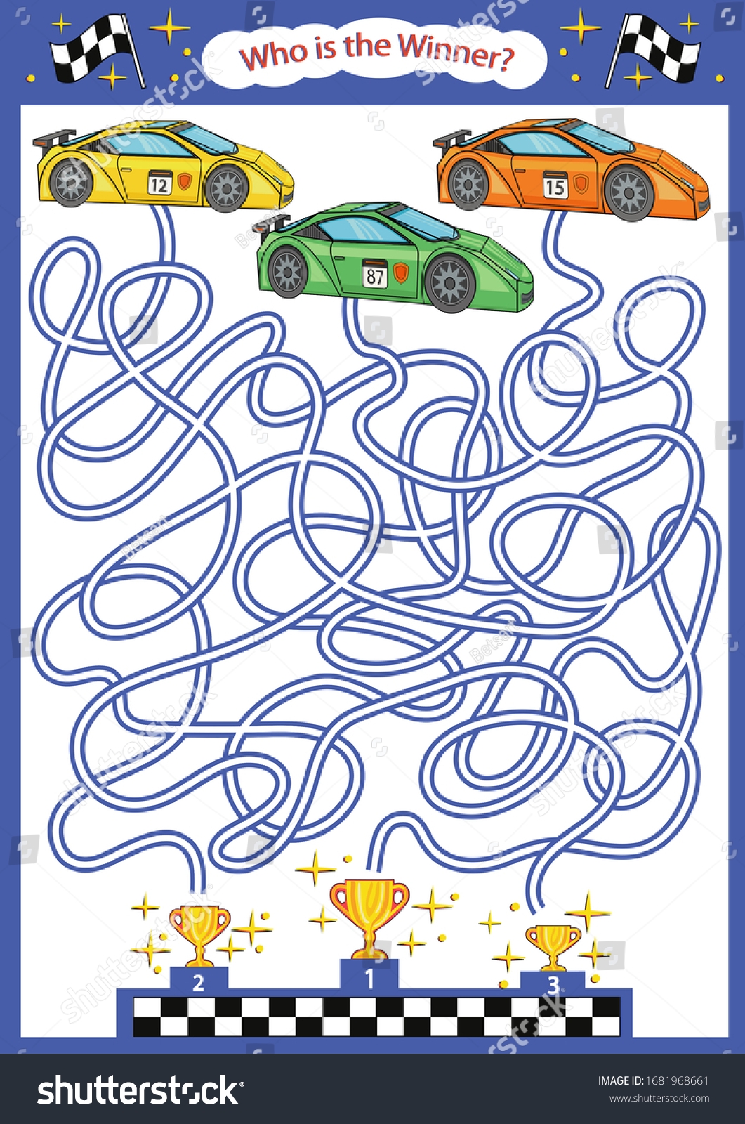 Children Maze Racing Cars Labyrinth Game Stock Vector Royalty Free 1681968661 Shutterstock