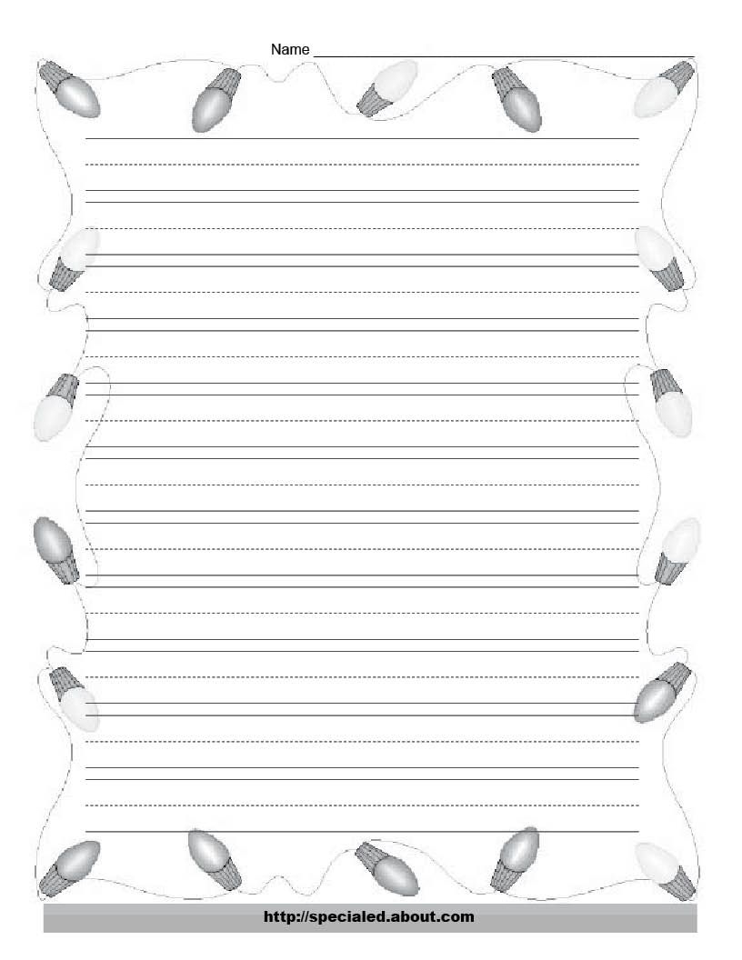 Printable Modified Primary Lined Writing Paper For Special Education