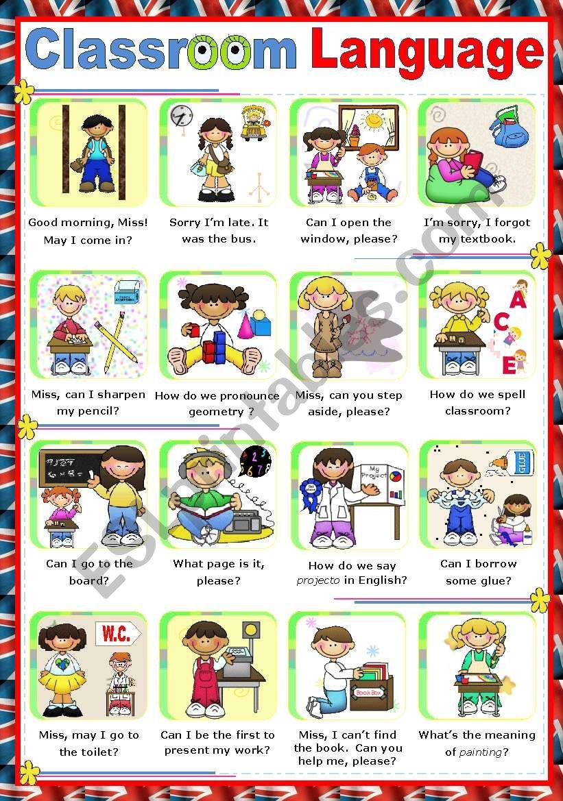 Classroom Language Poster ESL Worksheet By Mena22