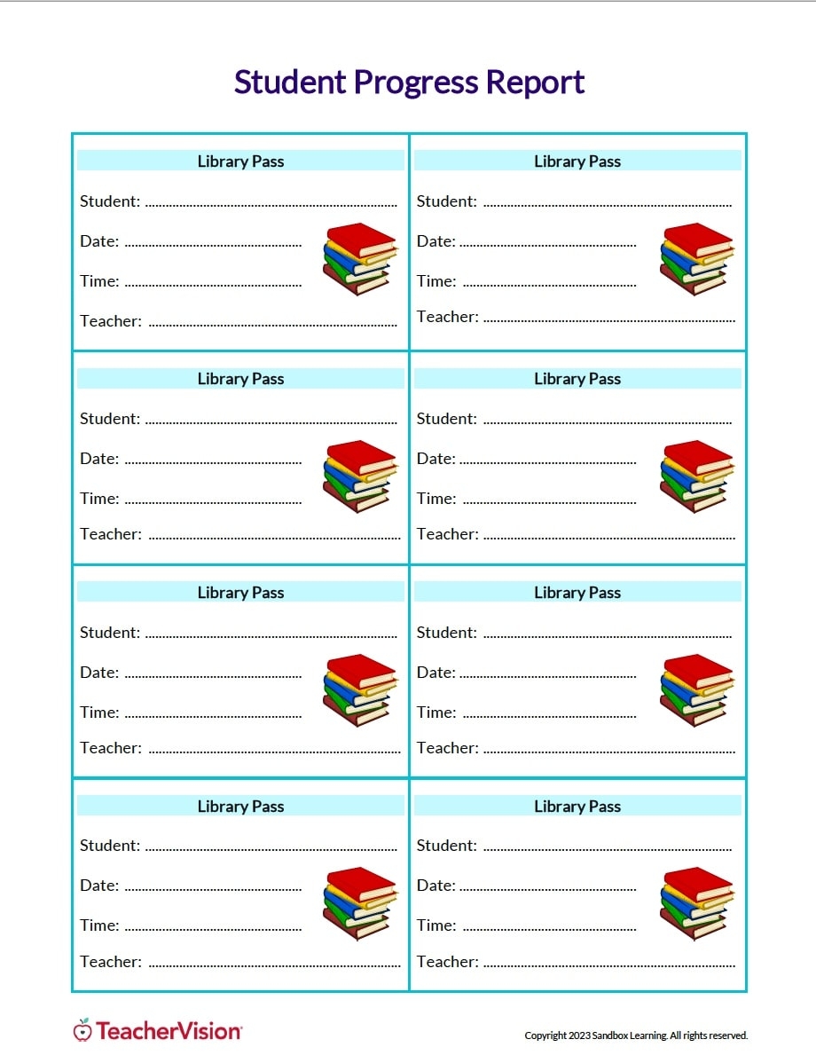 Classroom Passes And Notes TeacherVision
