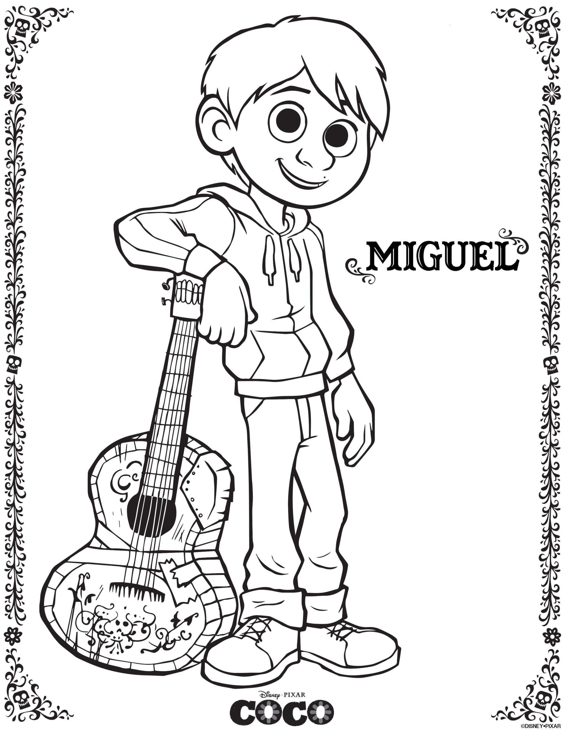 COCO Coloring Sheets And Activity Sheets From Disney Pixar 