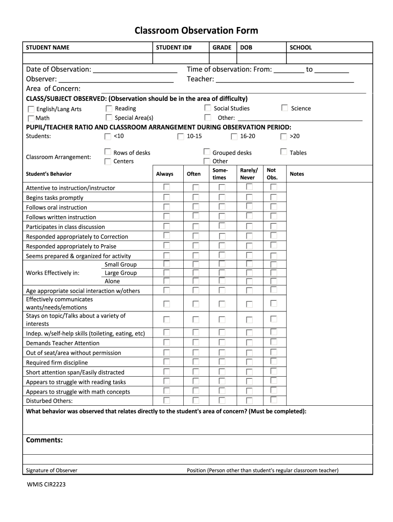 Cognia Teacher Observation Tool Pdf Fill Online Printable Fillable Blank PdfFiller
