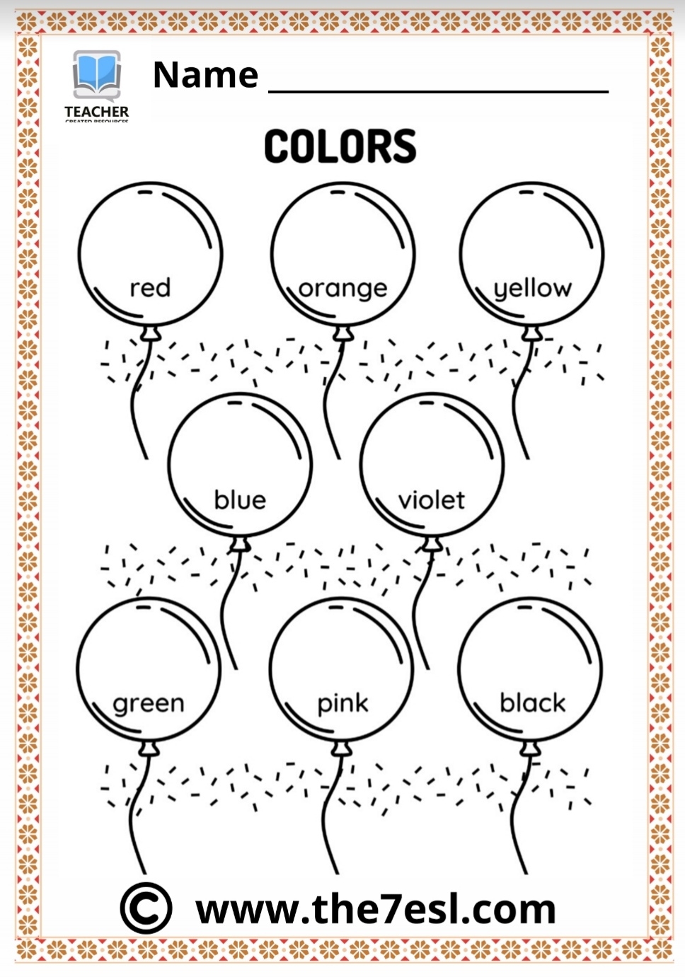 Colors And Shapes Worksheets English Created Resources