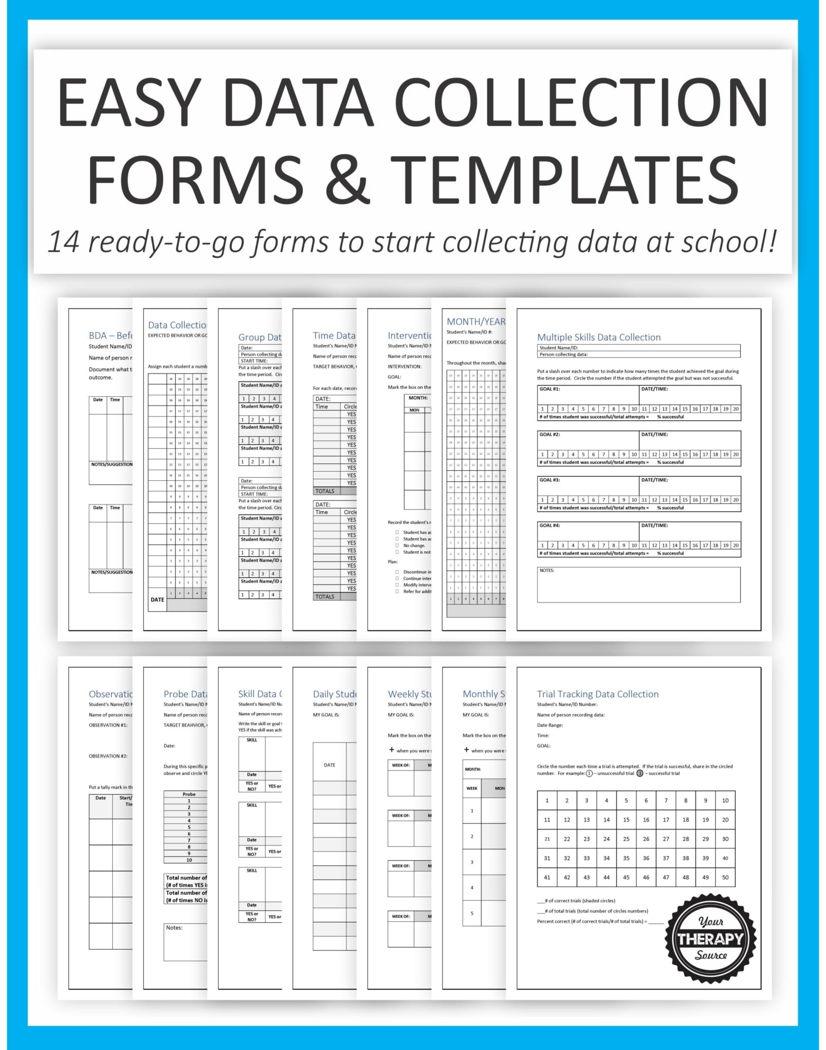Free Printable Special Education Iep Data Collection Sheets