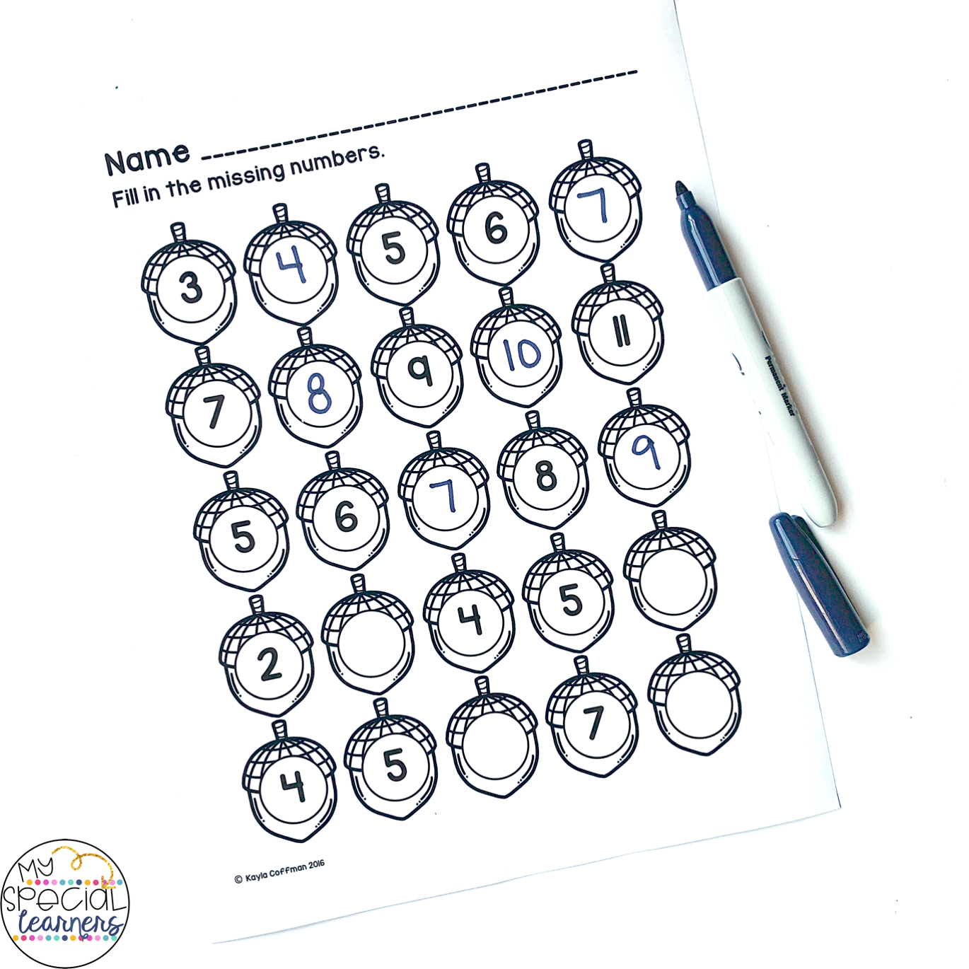 Special Education Math Printables