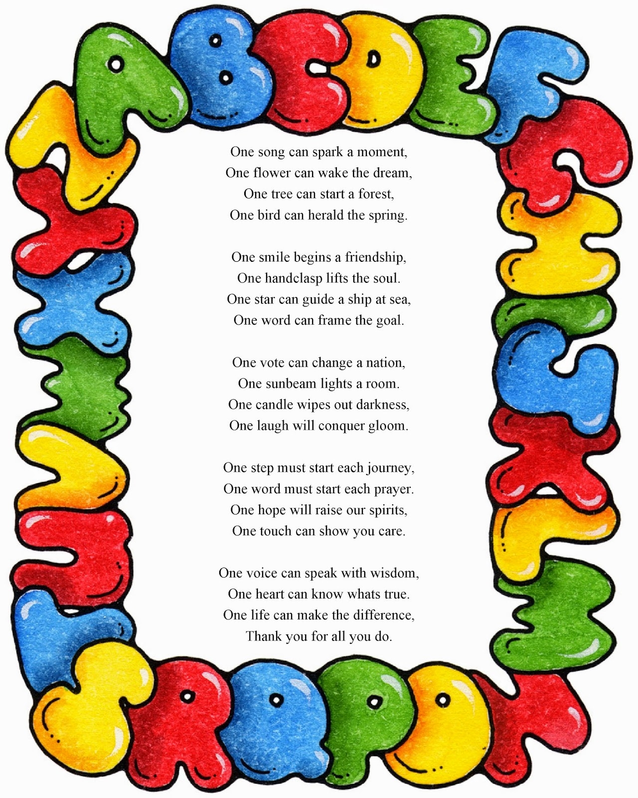 DIY Party Mom Teacher Thank You Poem Printable And Dare To Share