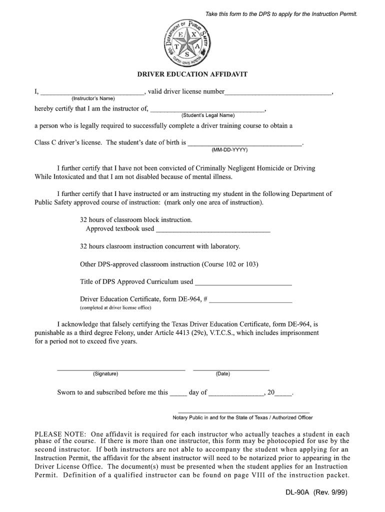 Dl 90a Form Fill Online Printable Fillable Blank PdfFiller