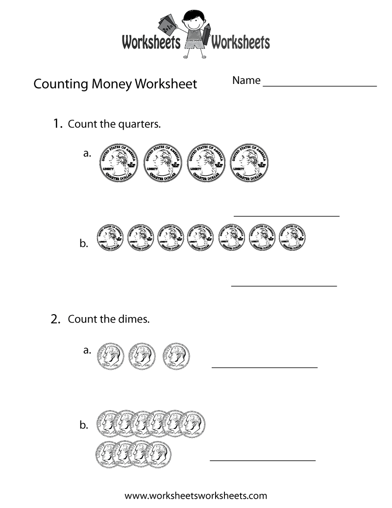 Easy Counting Money Worksheet Worksheets Worksheets