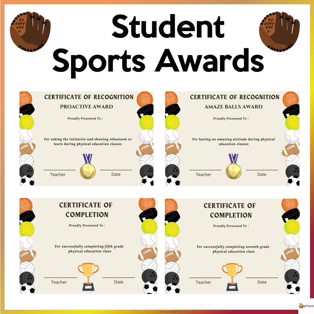 Printable Physical Education Award Certificates