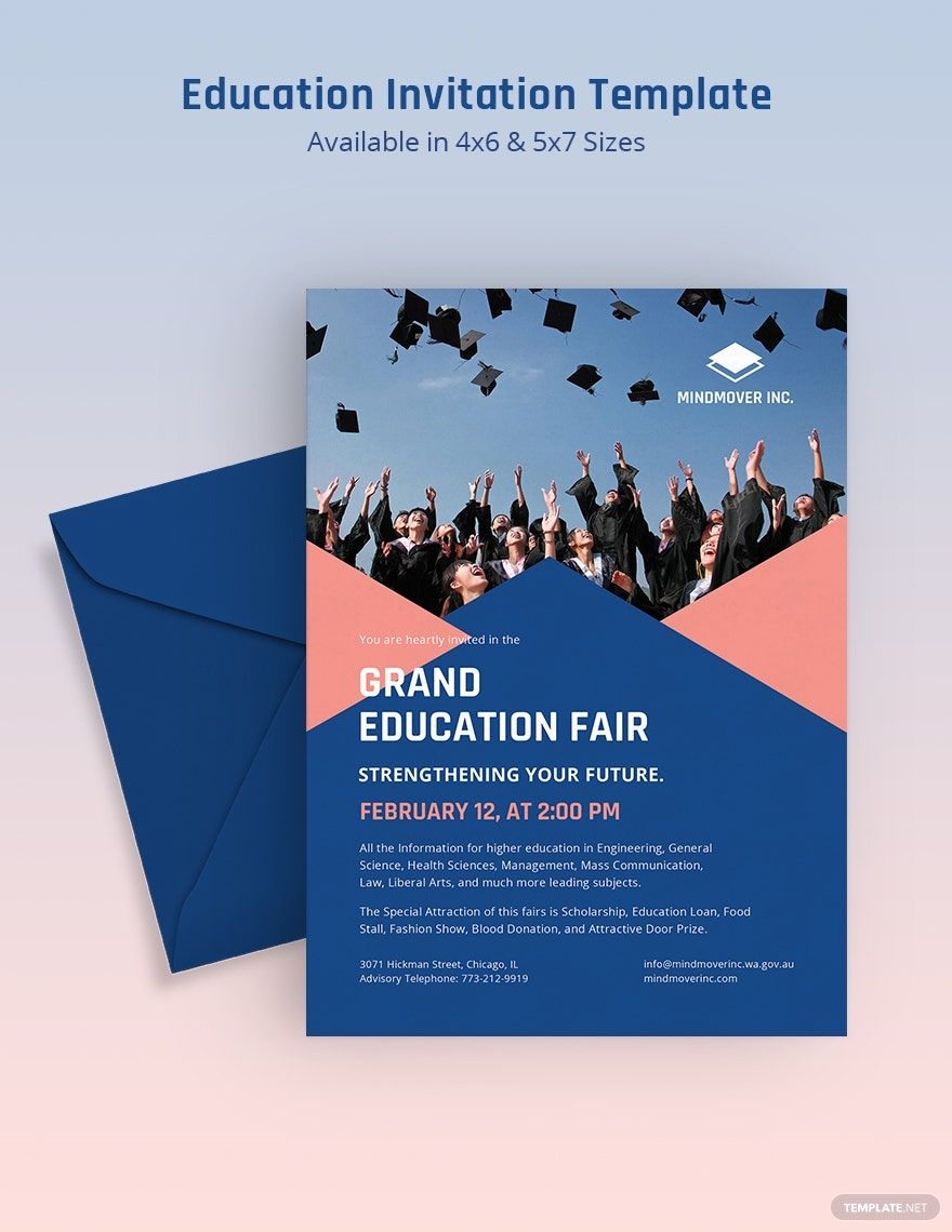 Education Invitation Template In PSD Pages Word InDesign Publisher Illustrator PDF Download Template