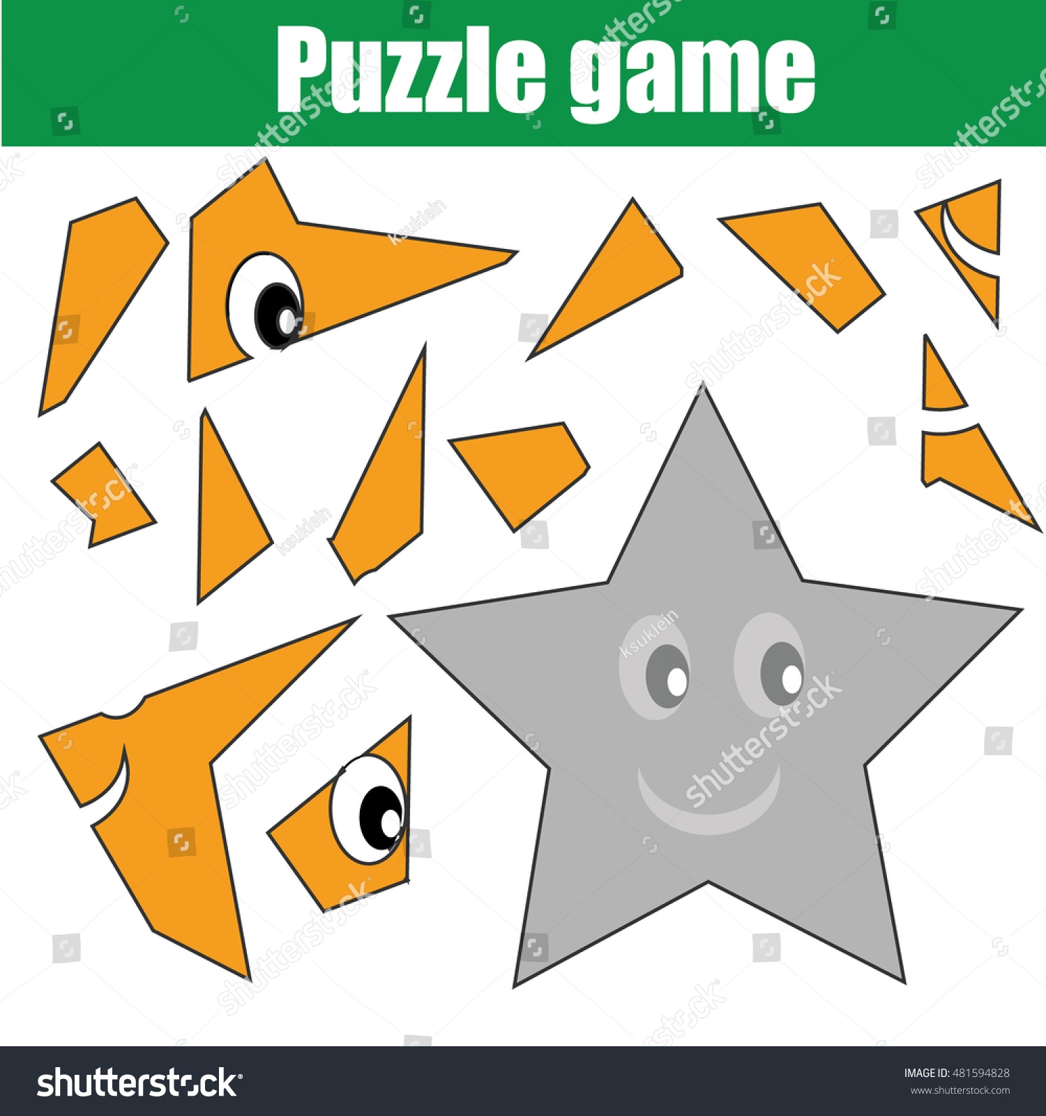 Educational Puzzle Game Children Kids Printable Stock Vector Royalty Free 481594828 Shutterstock