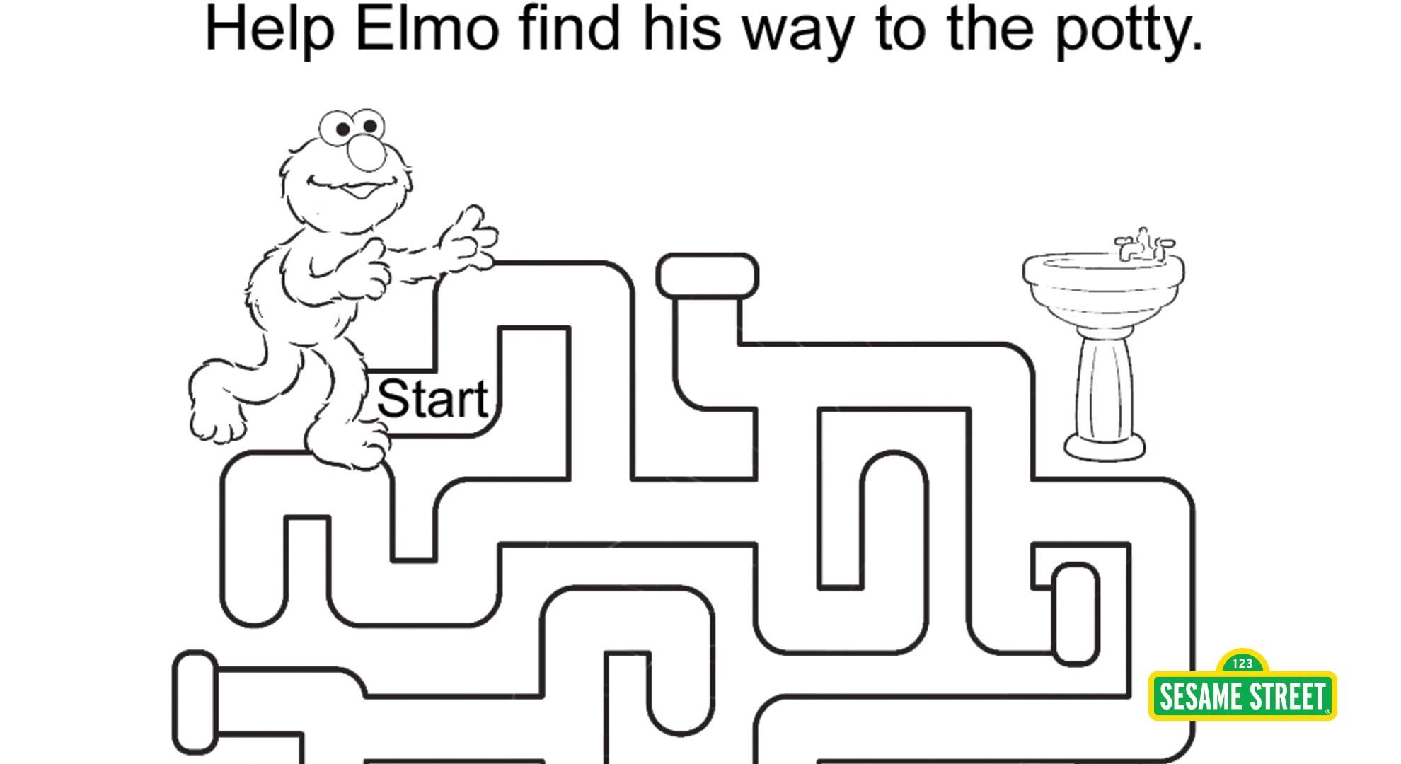 Elmo s Potty Maze Printable Sesame Street PBS LearningMedia