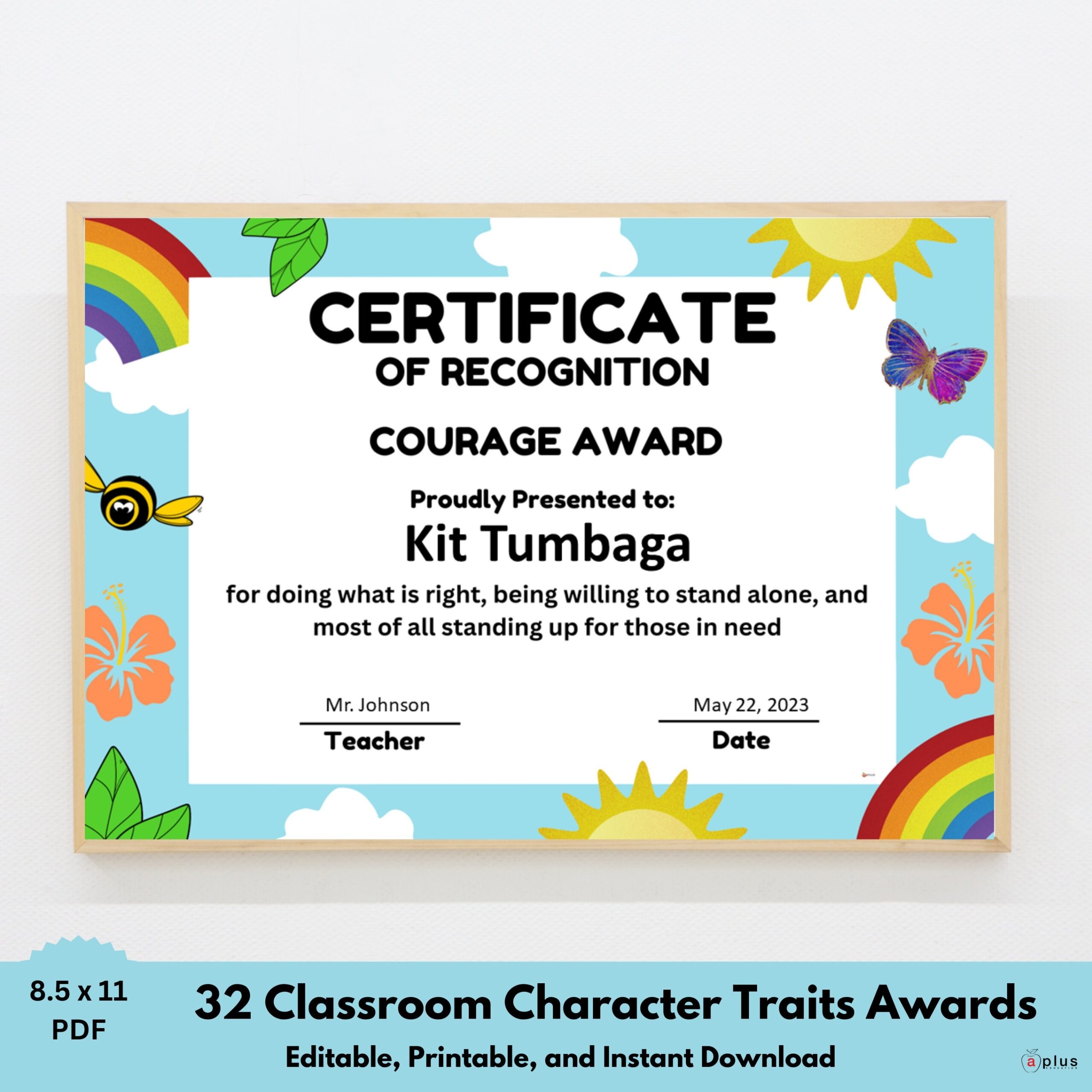 End Of Year Positive Character Traits Award Certificates For Elementary Etsy