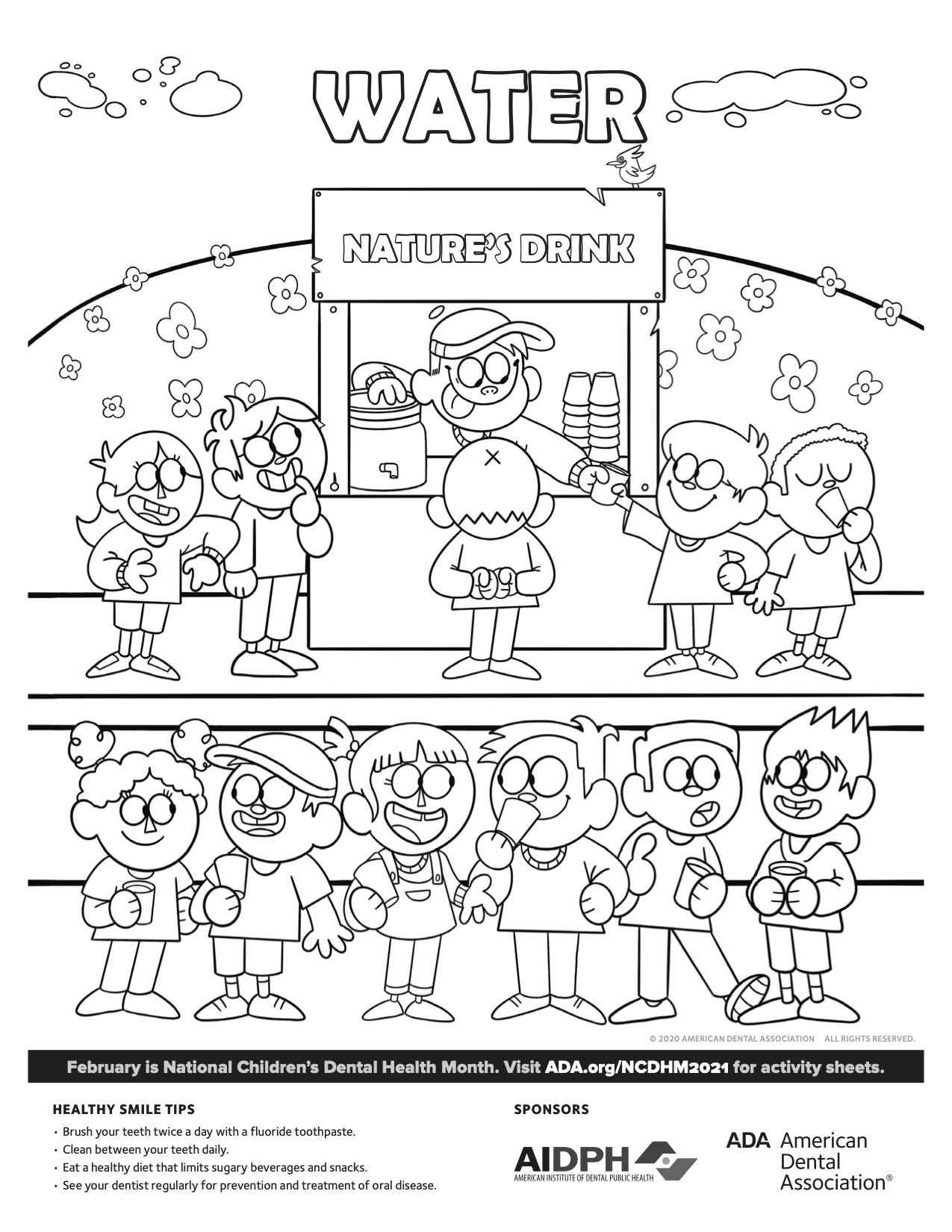 Ada Childrens Dental Health Printable Education
