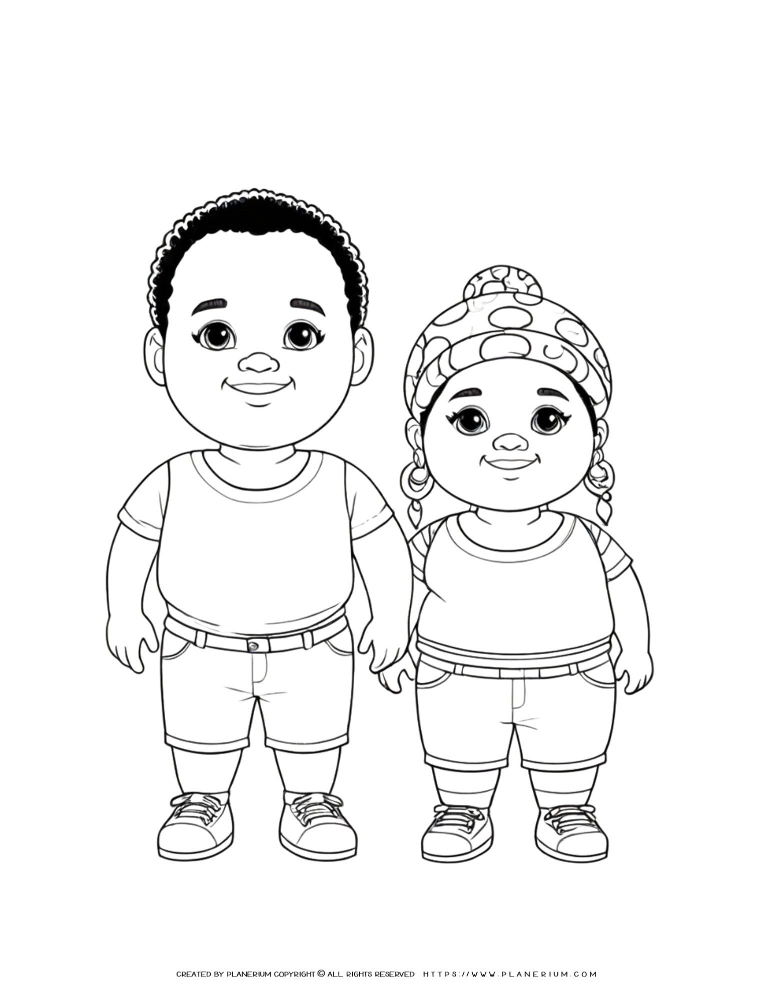 Free African Kids Coloring Page Creative Learning Fun 