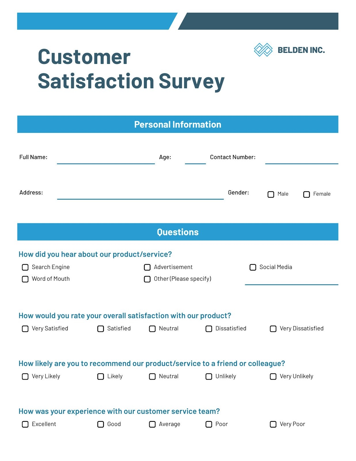 Free Template For Educational Survey Questions Printable