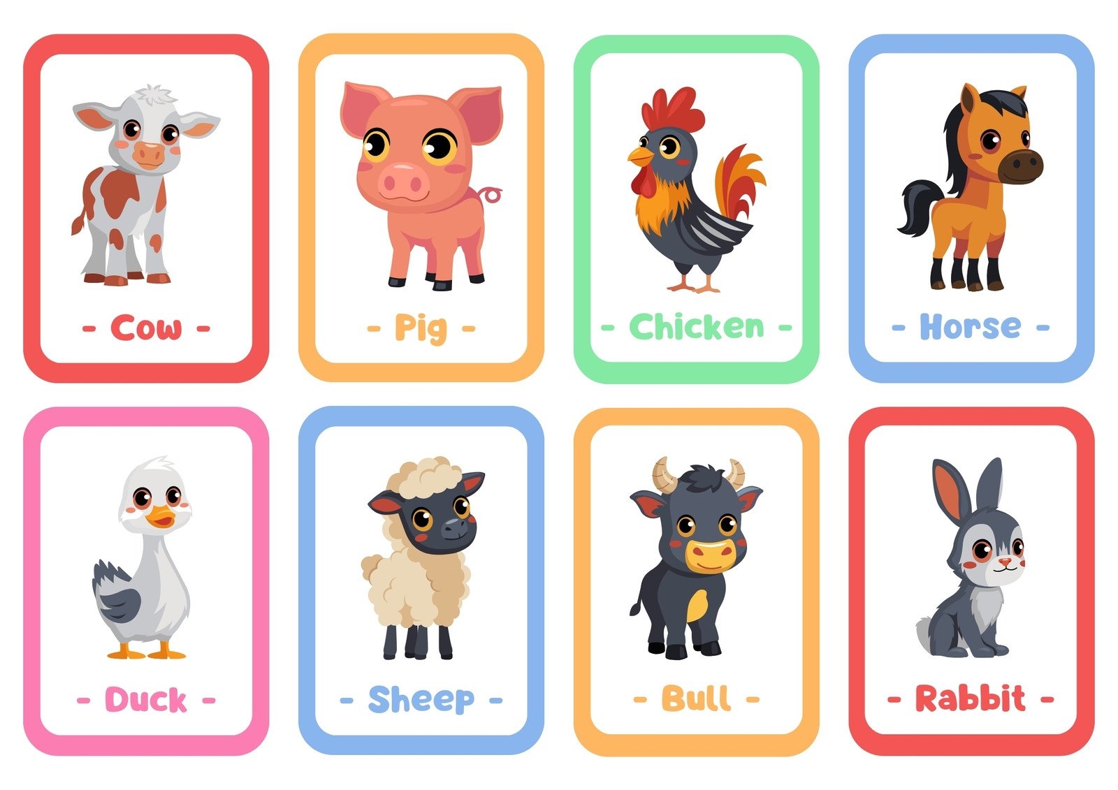 Free Animal Flashcards To Customize And Print Canva