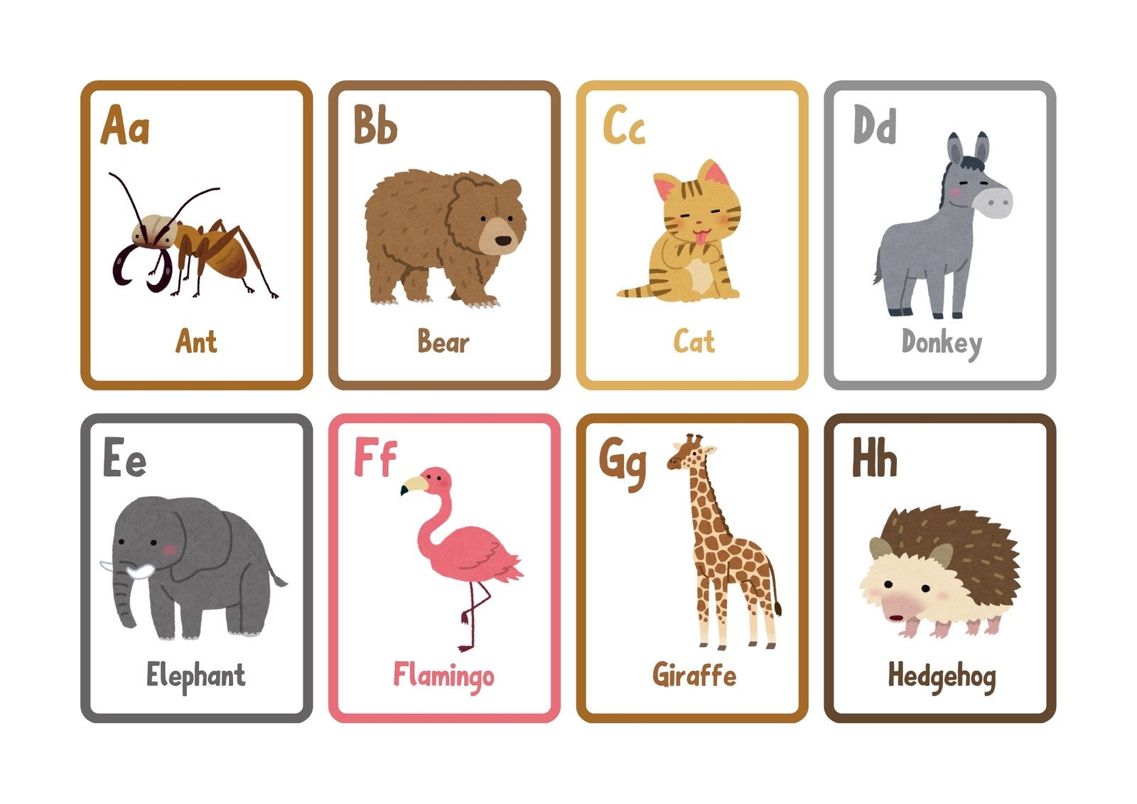 Free Animal Flashcards To Customize And Print Canva