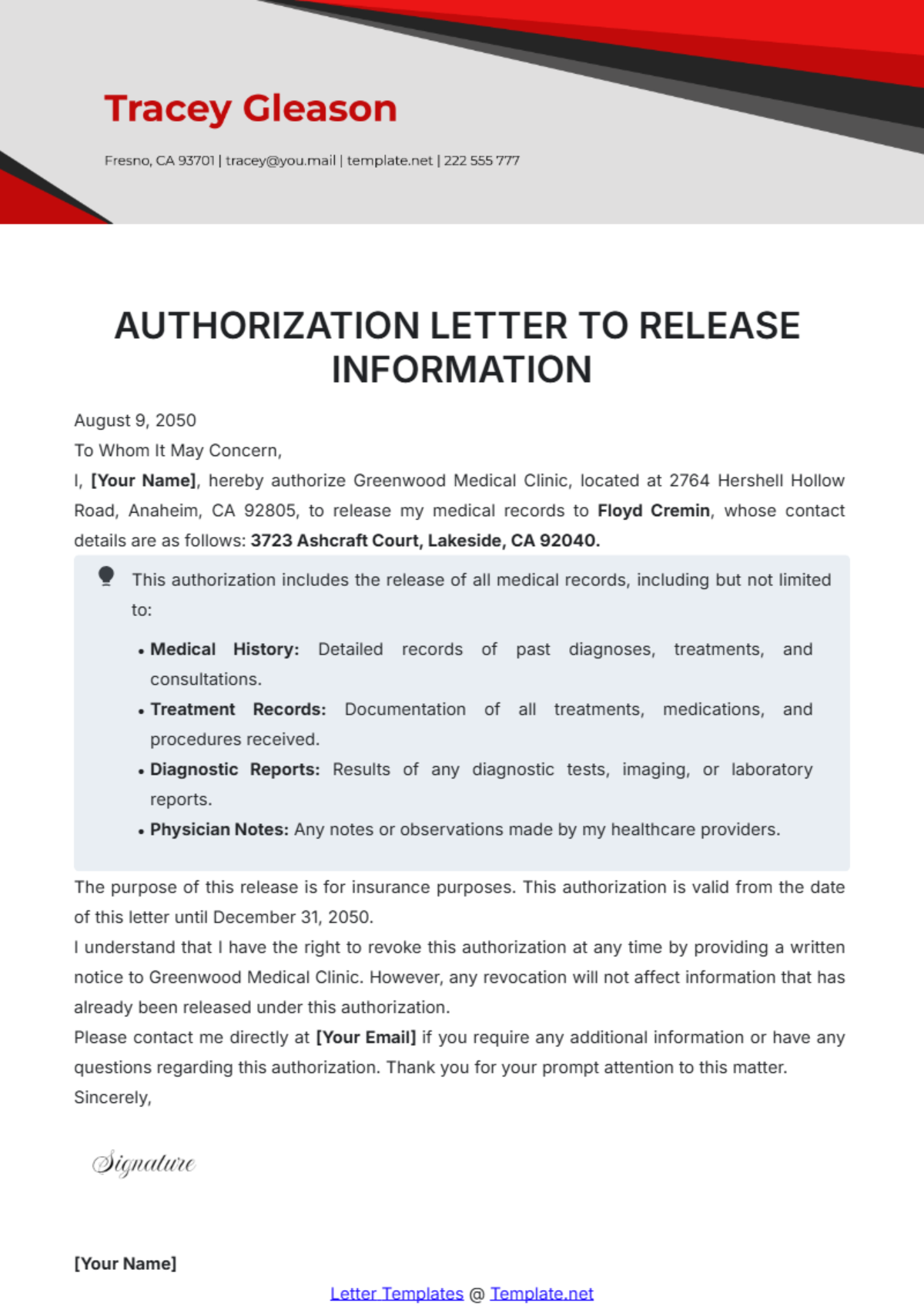 Free Authorization Letter Templates Editable And Printable