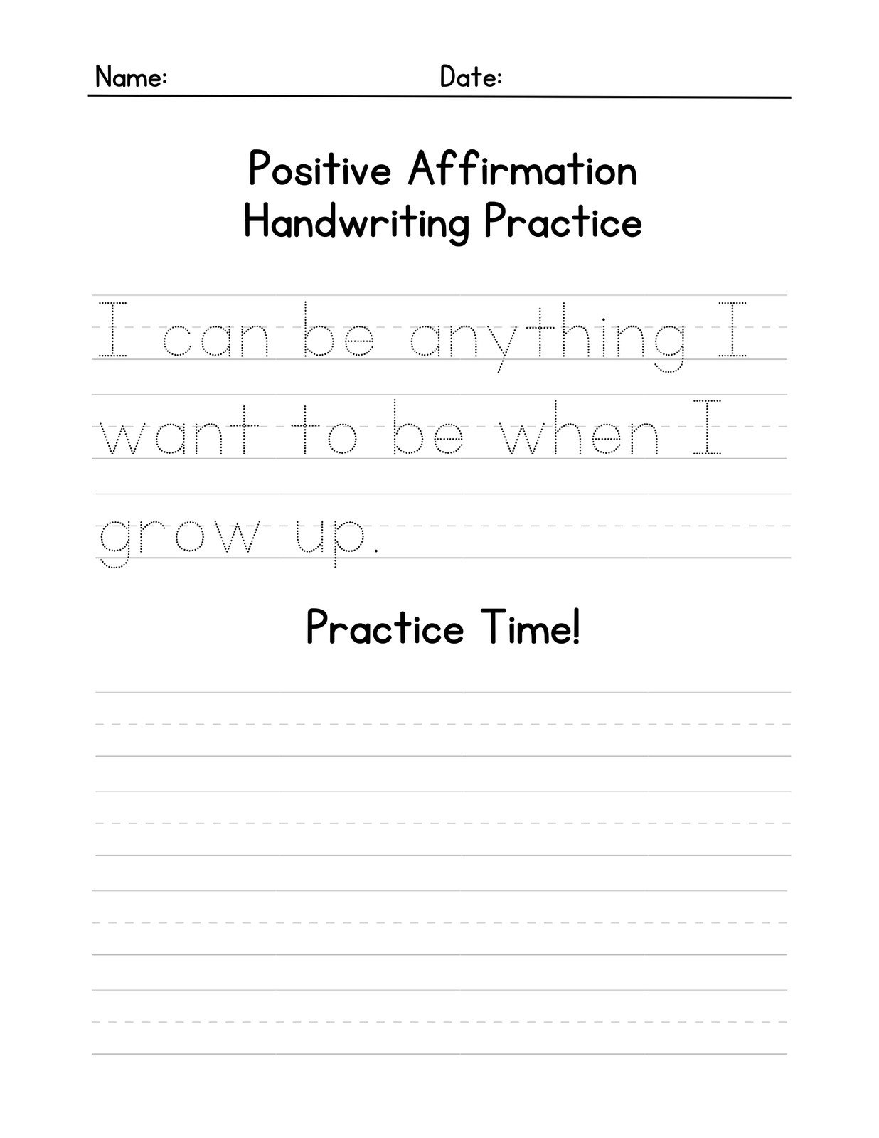 Adult Education Writing Printables