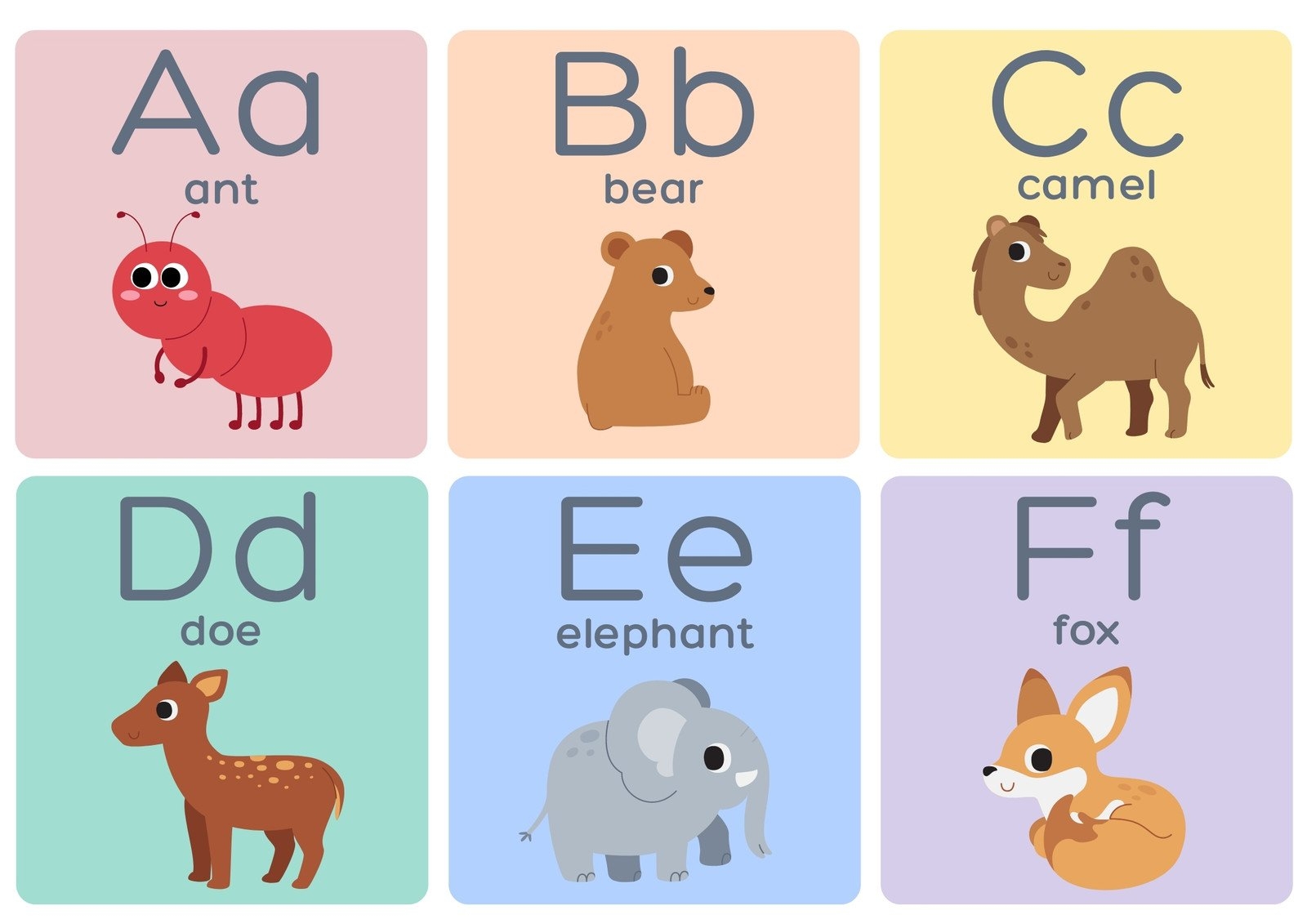 Printable Kids Educational Flash Cards