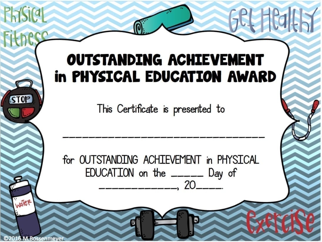 FREE End of the Year PE Award Peaceful Playgrounds