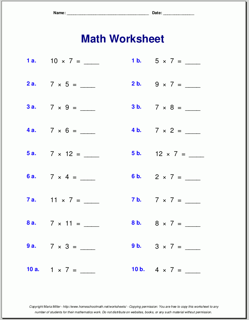 Home Education Printable Worksheets