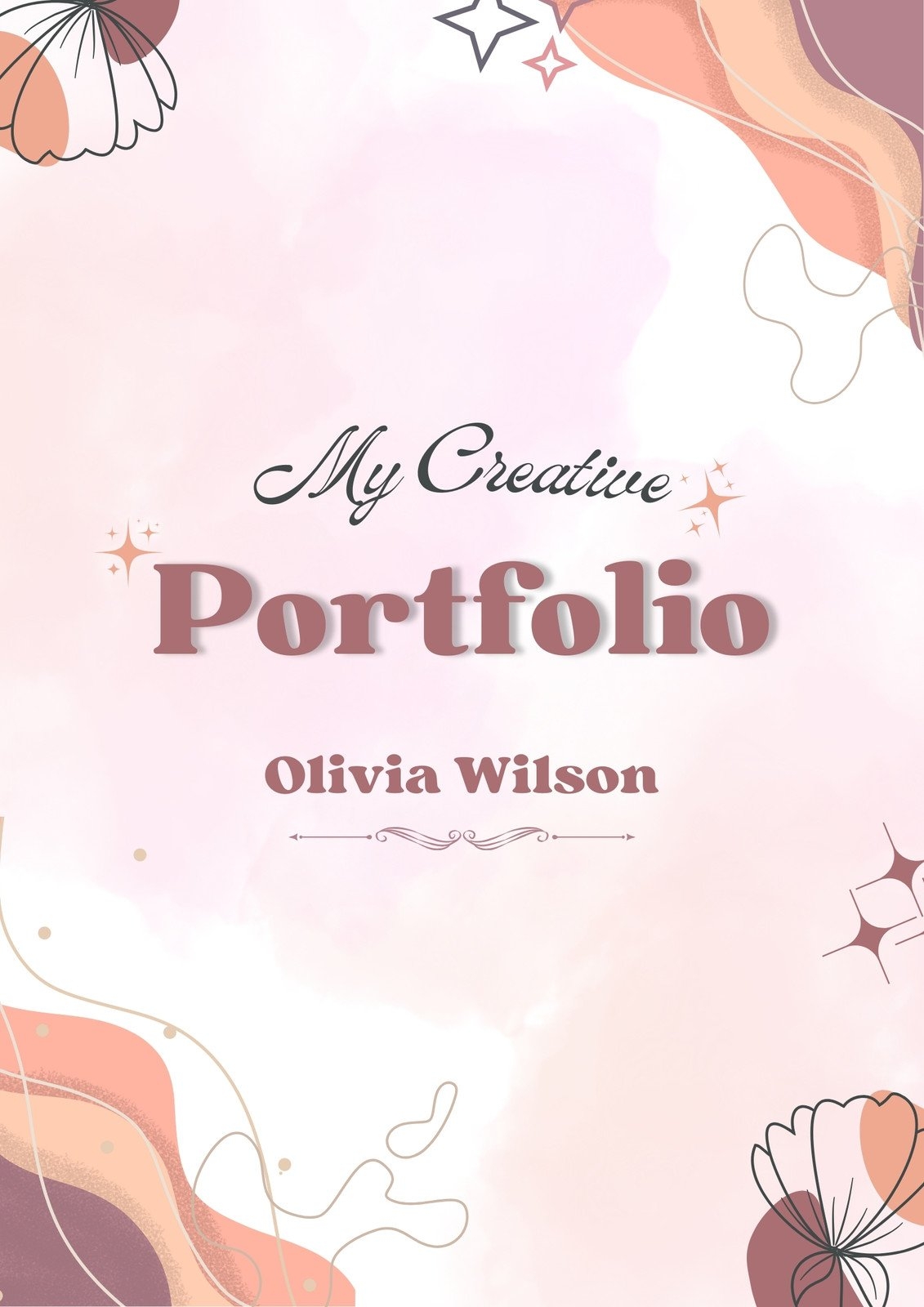 Professional Portfolio Cover Page In Early Childhood Education Printable